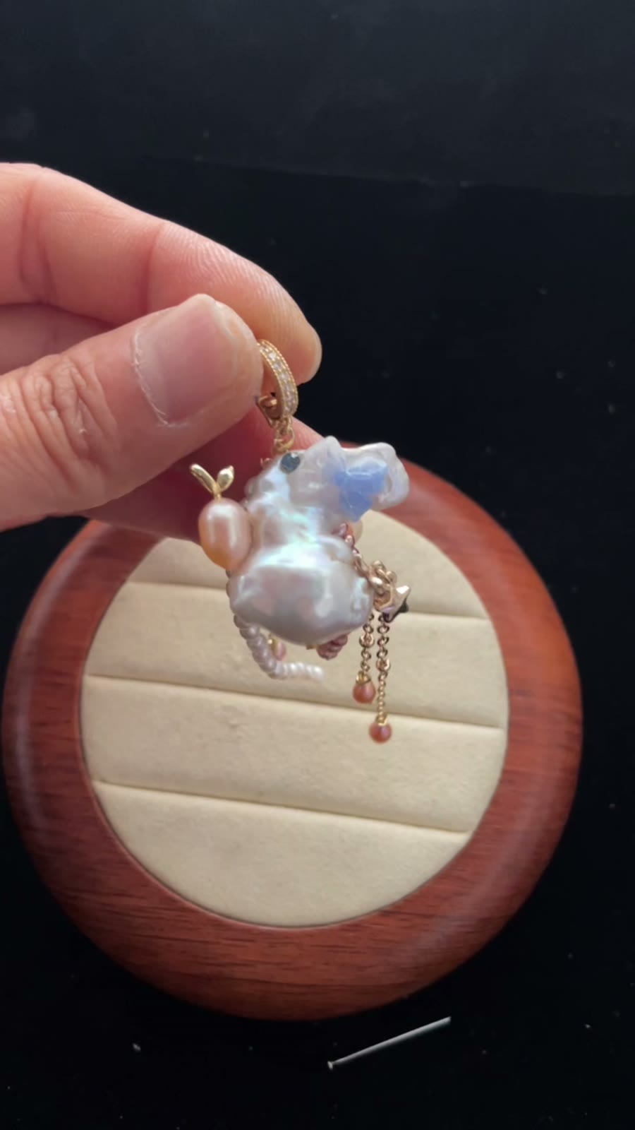 Natural Baroque Pearl Rabbit Pendant