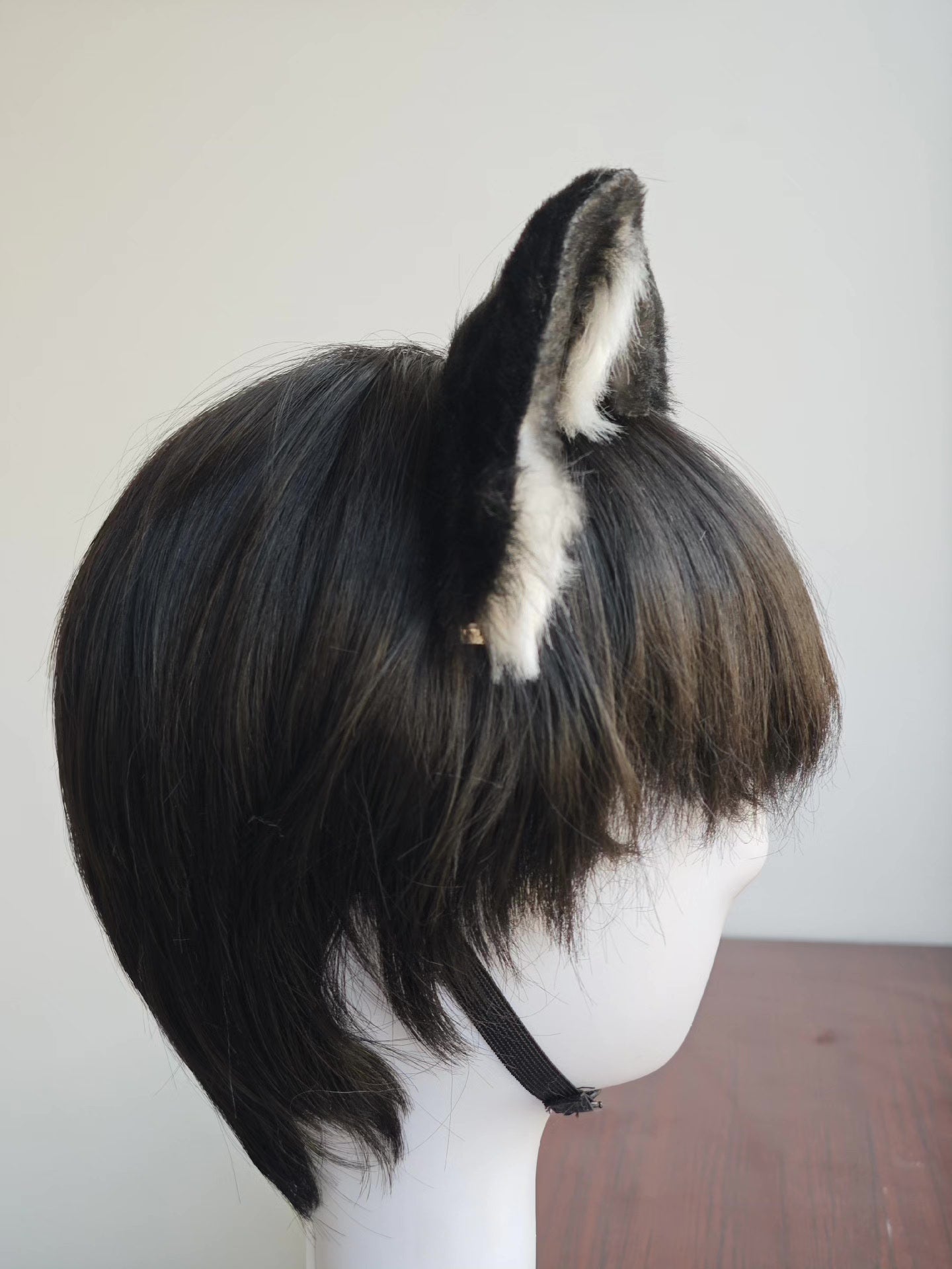 Handmade Black and White Cat Ears Headwear