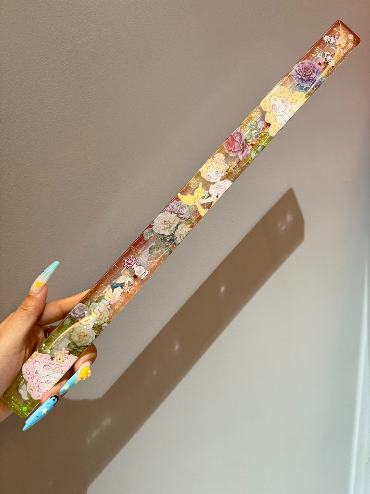 Mermaid Princess Double-Sided Quicksand Ruler