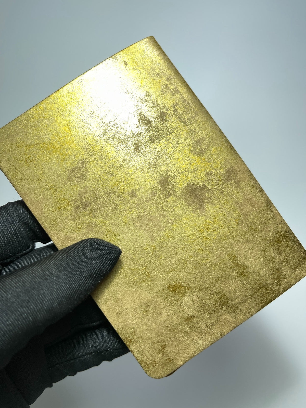 Handmade Leather Plotter Notebook Cover Gold