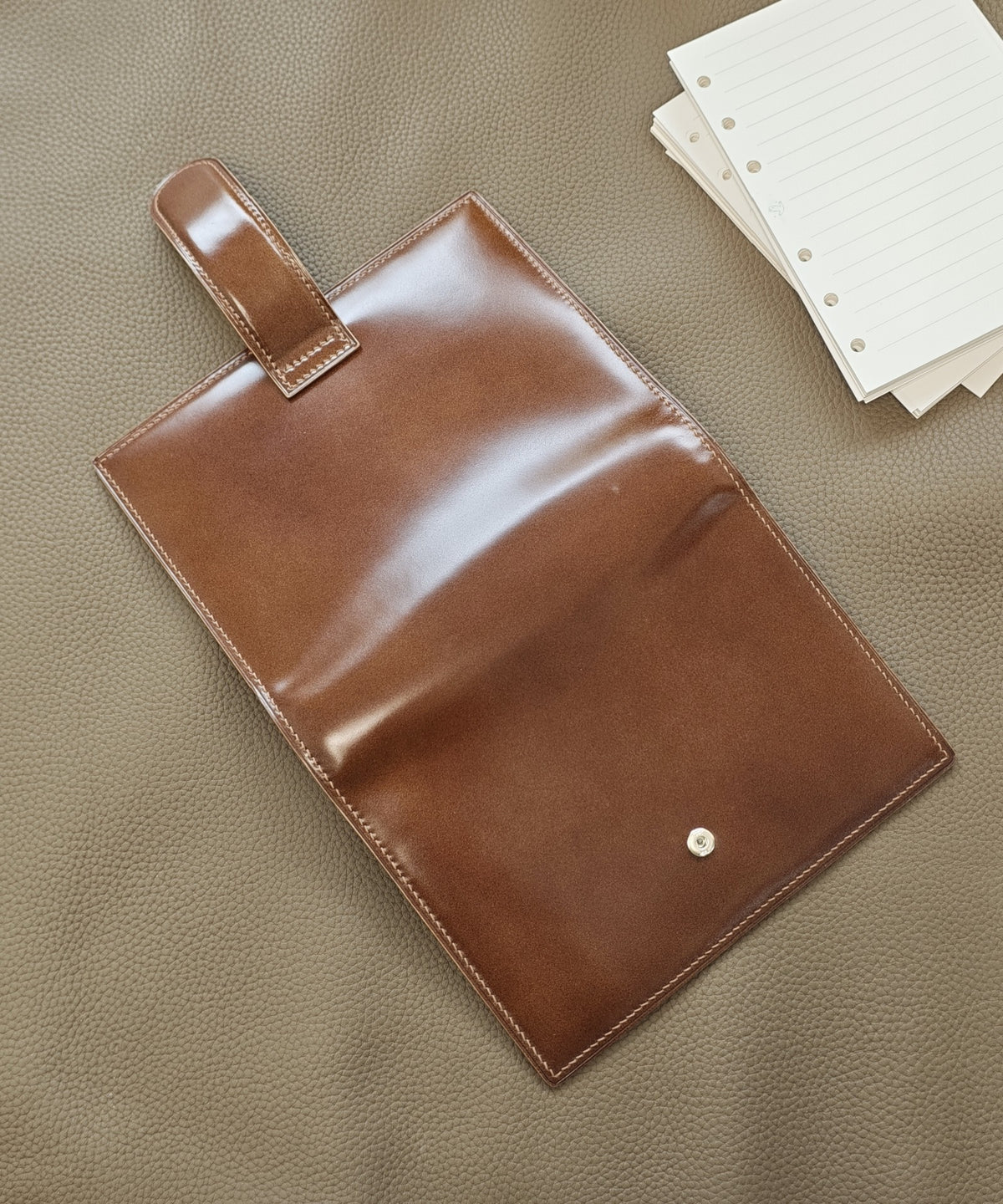 Cordovan Leather Six Ring Binder Organizer