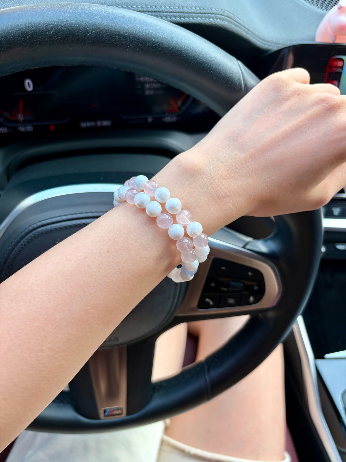 Bracelet perles multi-pierres à double tour