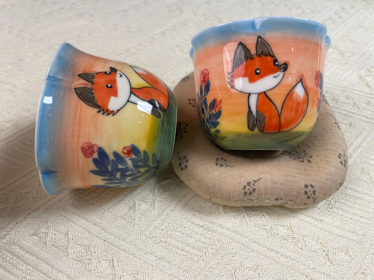 Hand Painted Fox Coffee Cup 260ml