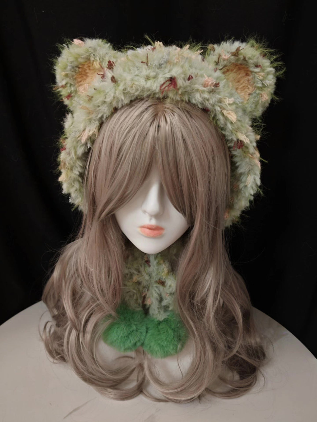 Green Bear Plush Headwear Set