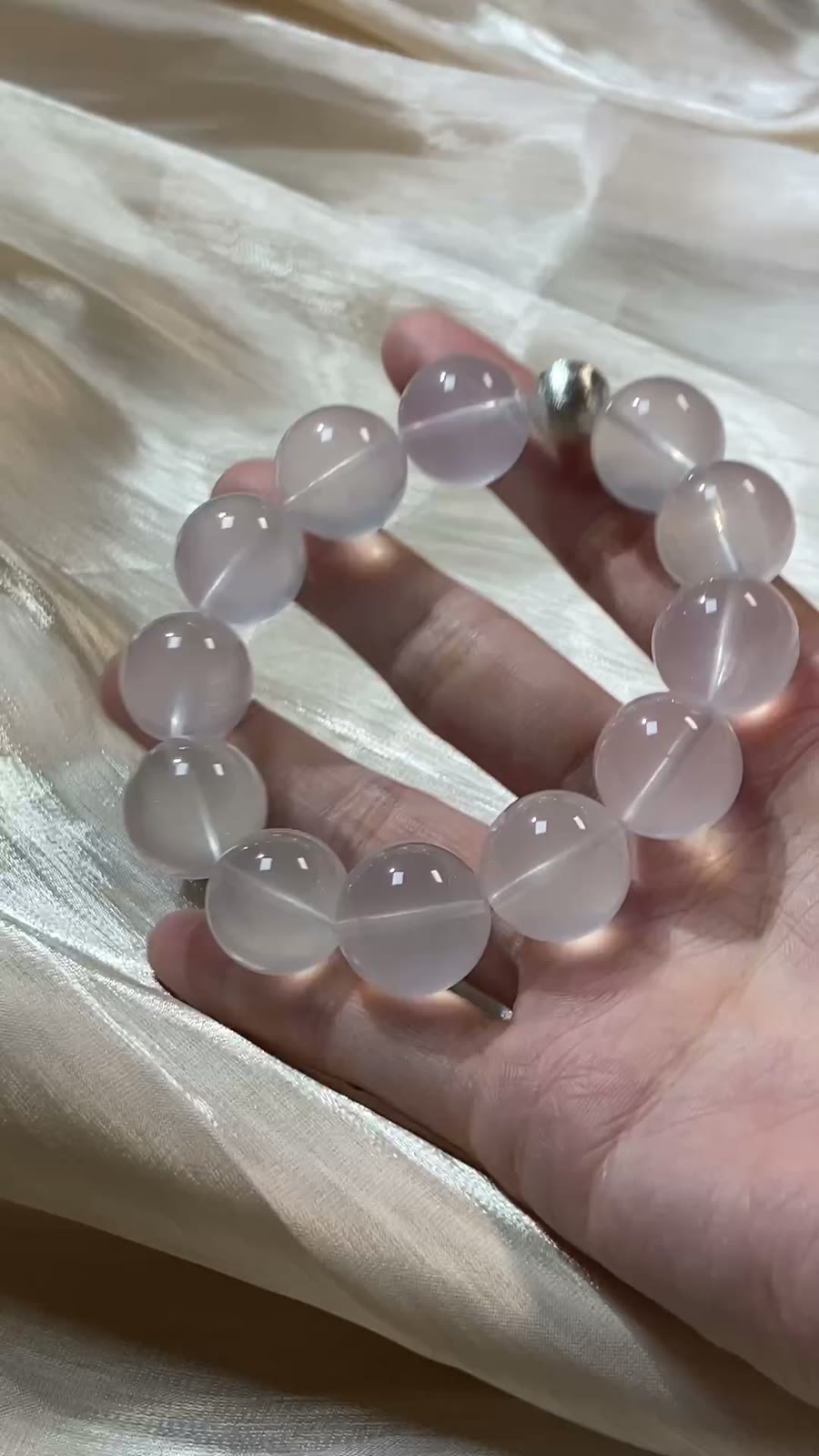 Natural Milk White Crystal Beaded Bracelet