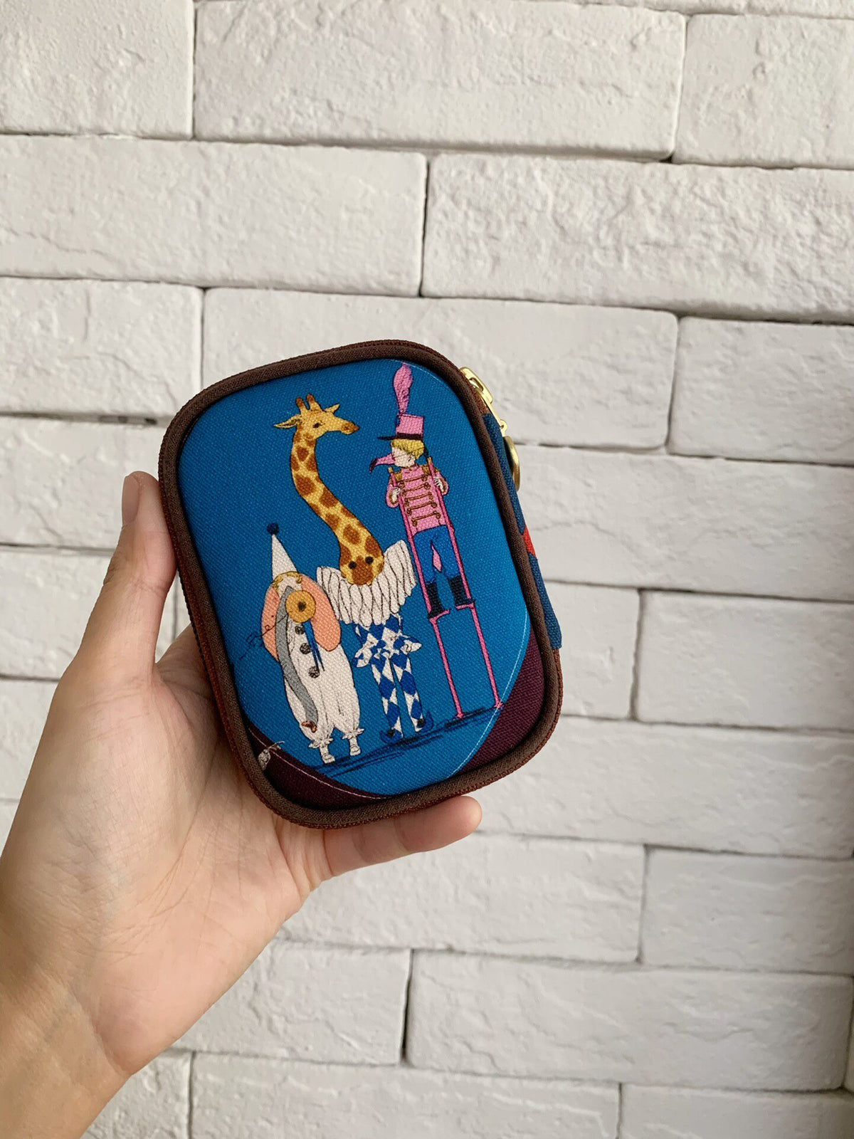 Woven Storybook Pouch with Heart Zipper Pull