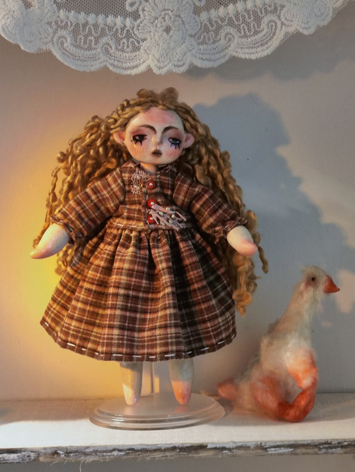 Suili Girl Doll 15cm Plaid Dress
