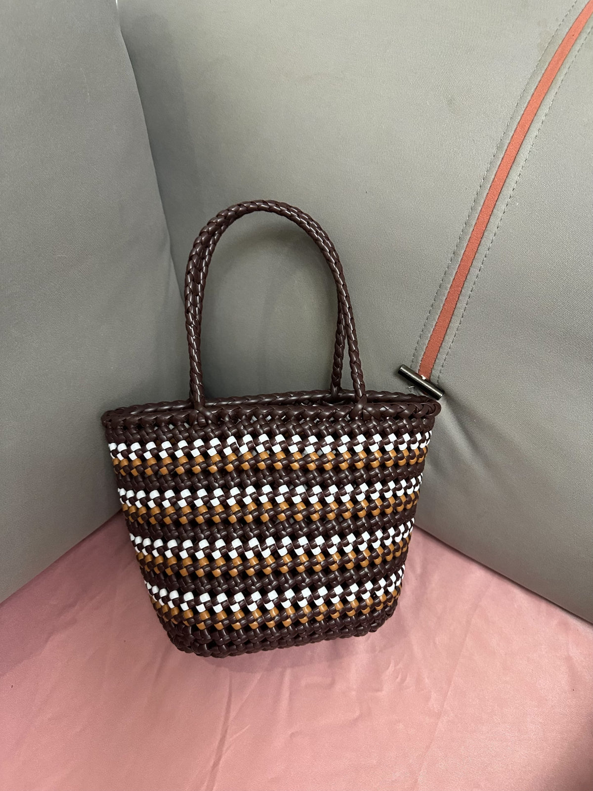 Handwoven Rattan Tote Oval Base
