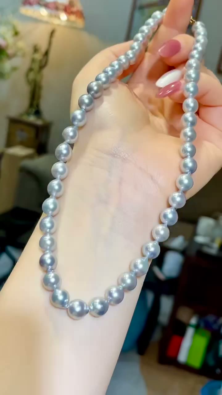 シルバーグレー真珠ネックレス 42cm