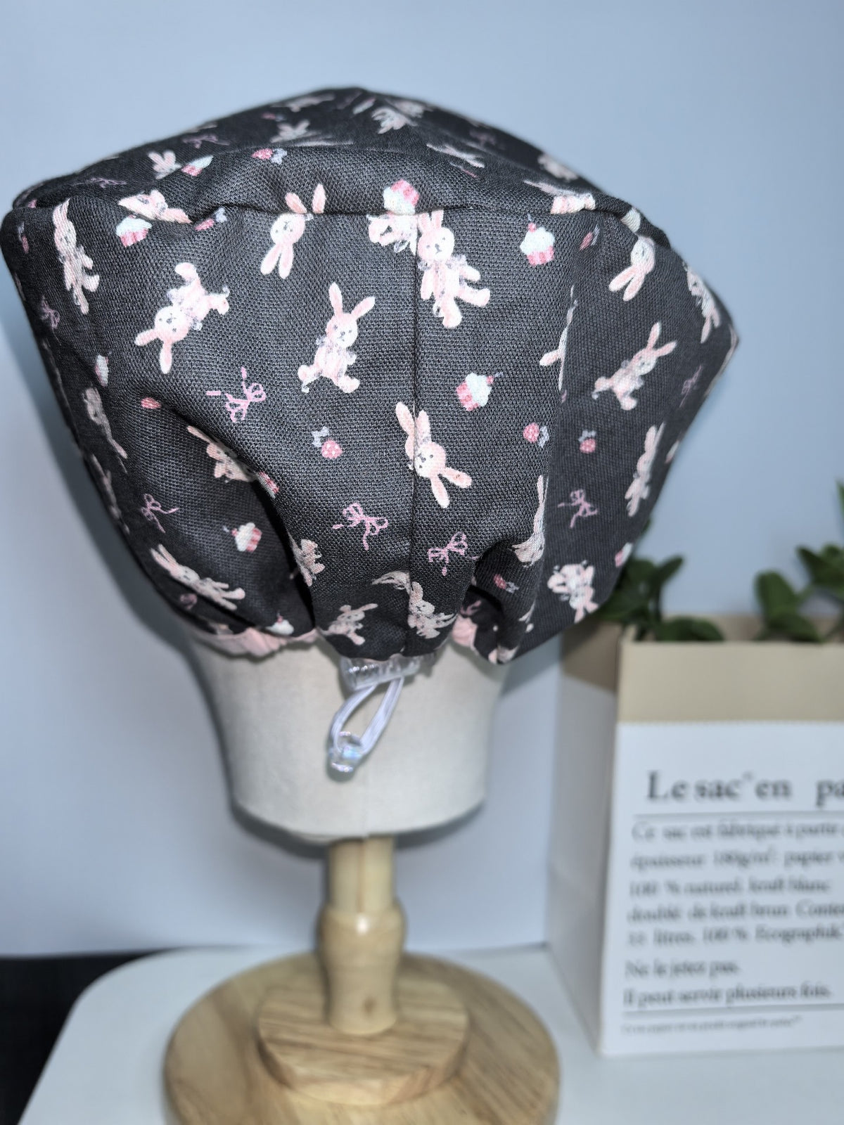 Handmade Rabbit Print Surgical Scrub Cap