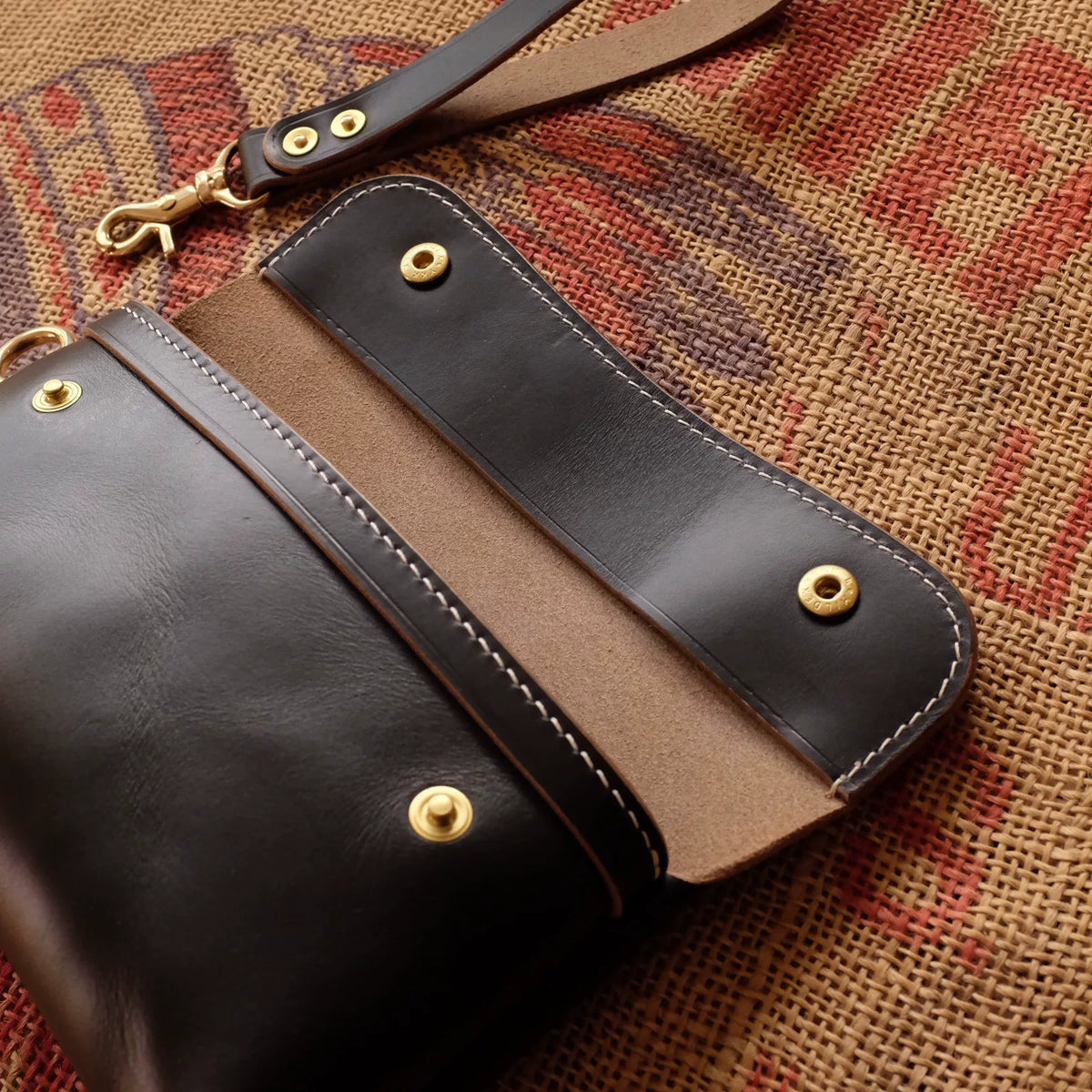 Handcrafted Black Leather Waist Pouch