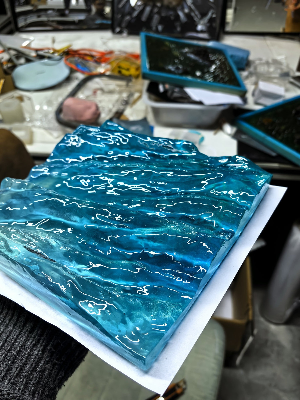 Handmade Resin Ocean Wave Wall Art