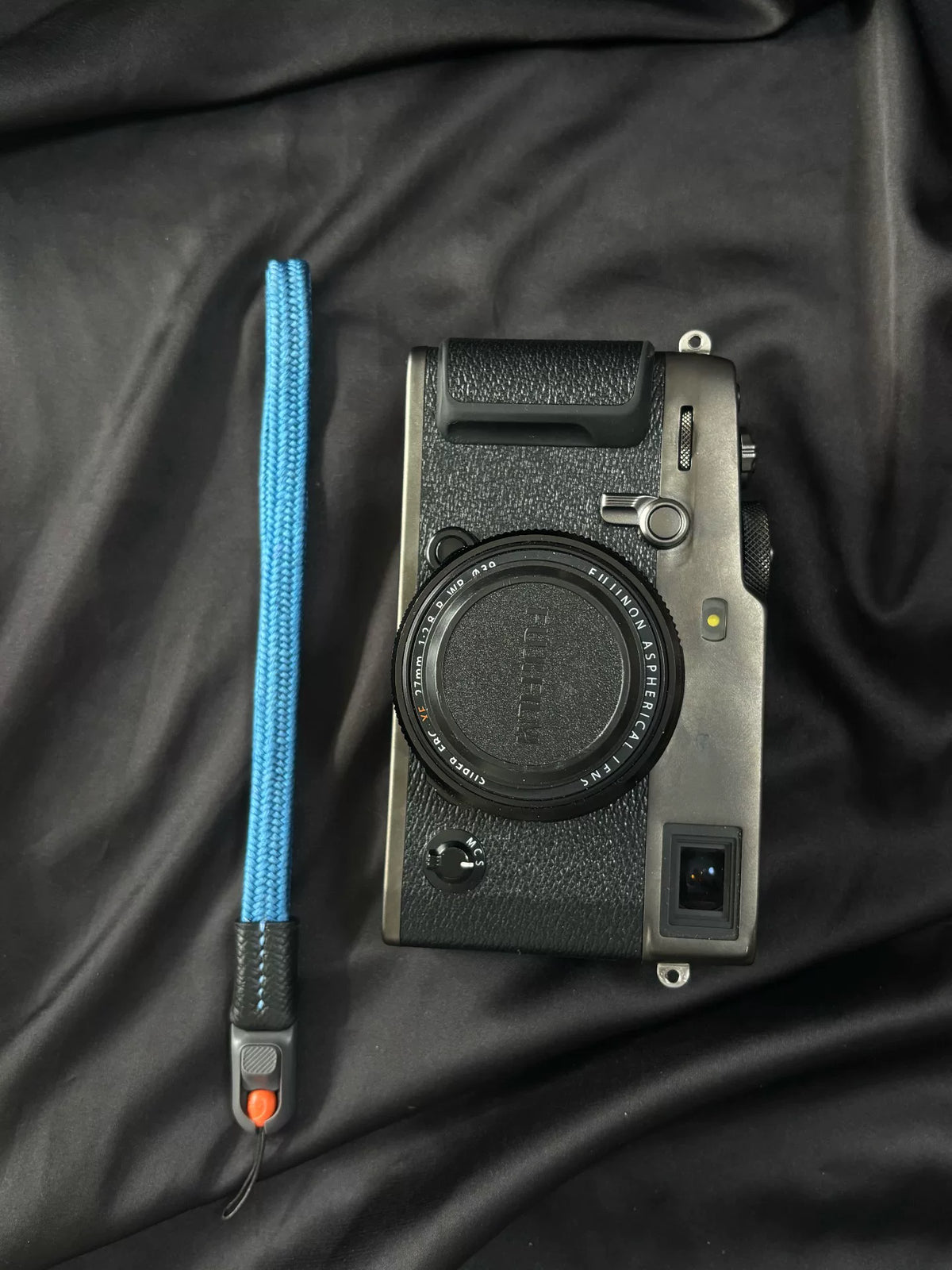 Silk Camera Wrist Strap Cyan Blue