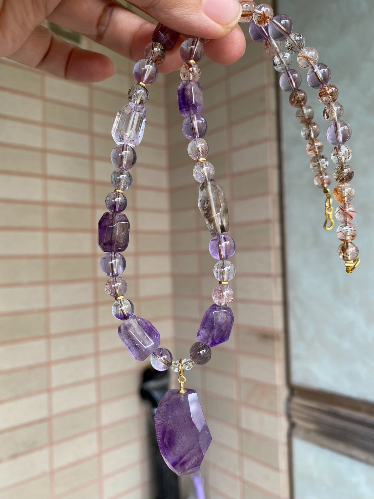 Amethyst Super Seven Crystal Necklace