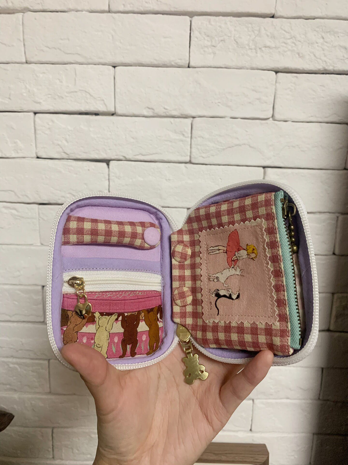 Zippered Pouch with Rainbow Print