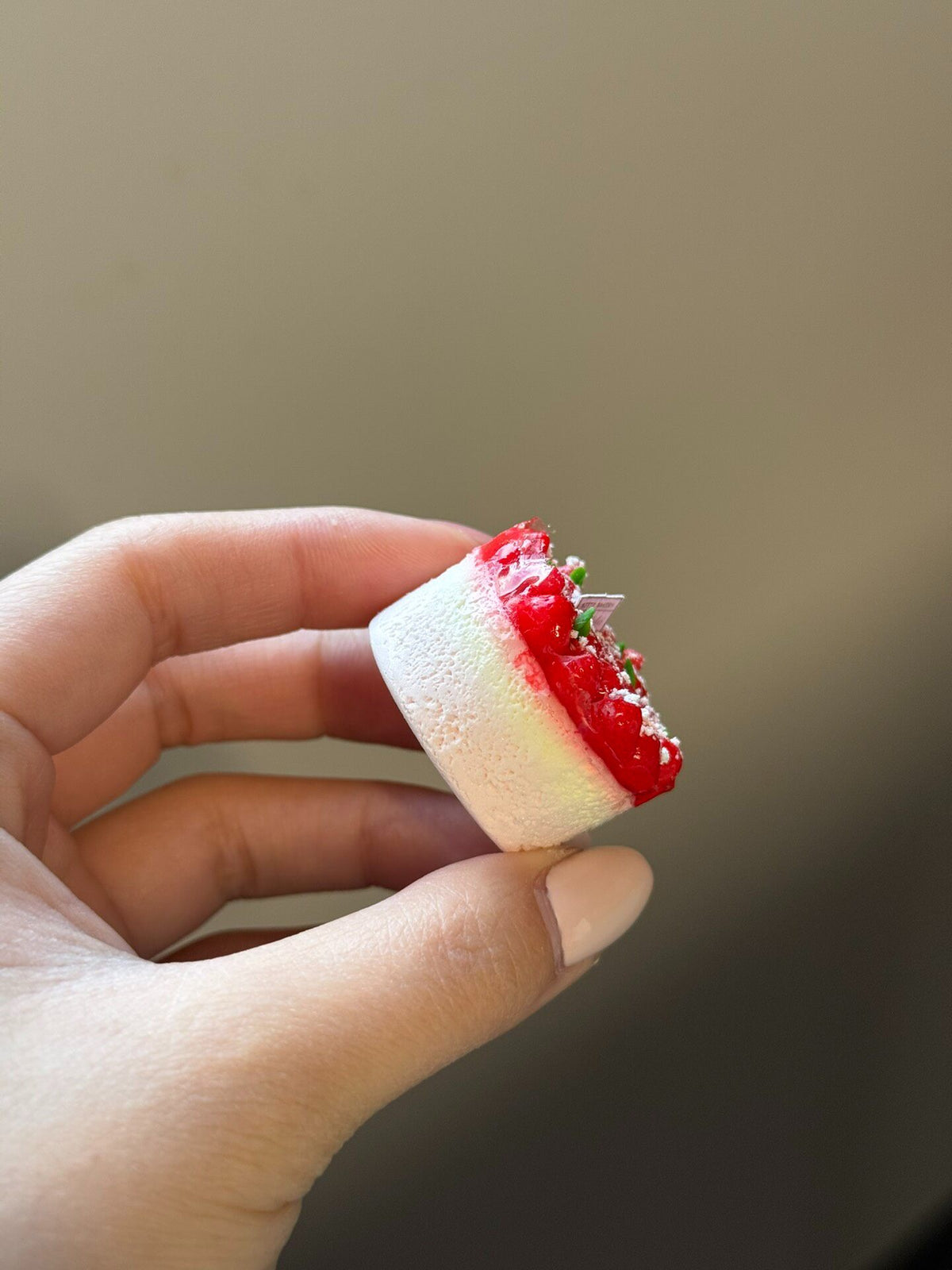Miniature Clay Strawberry Cake 3cm