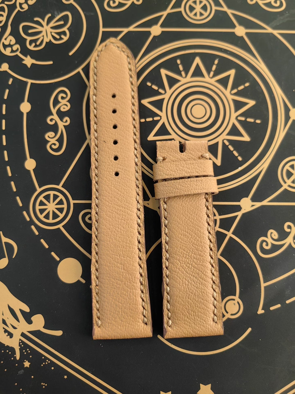 Handmade Leather Watch Strap Khaki 22mm