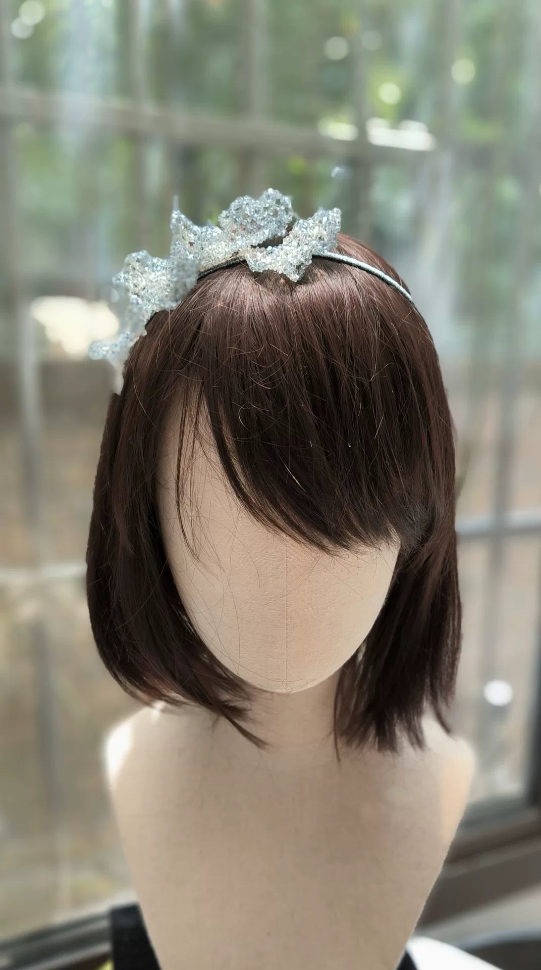 Bandeau Papillon Cristalin Bleu Argent