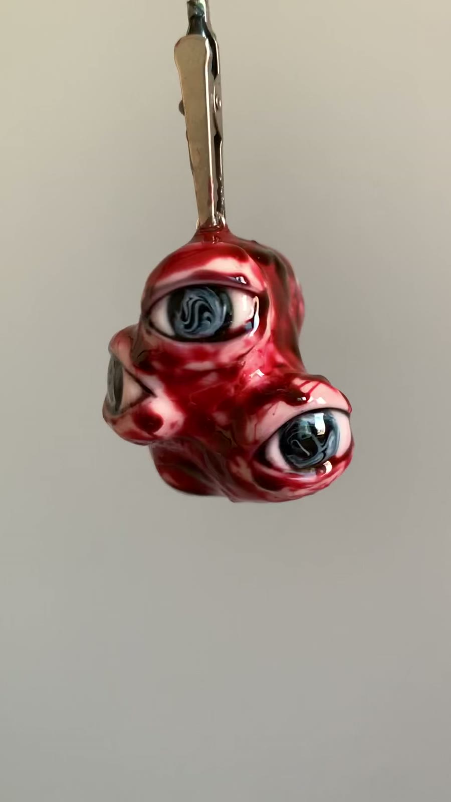 Handmade Clay Cthulhu Charm with Eyeballs