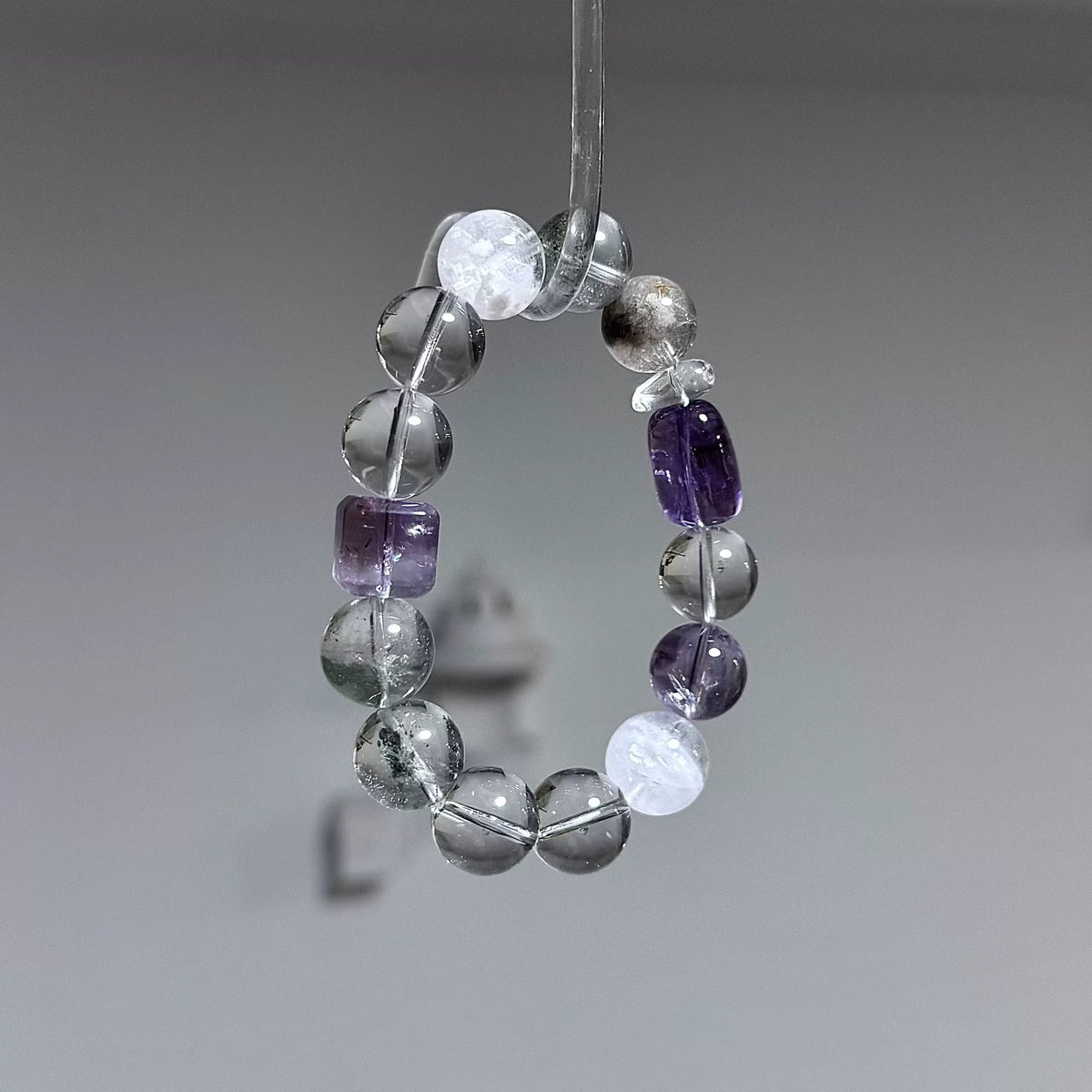 Grüner Phantom-Quarz Perlenarmband 14mm