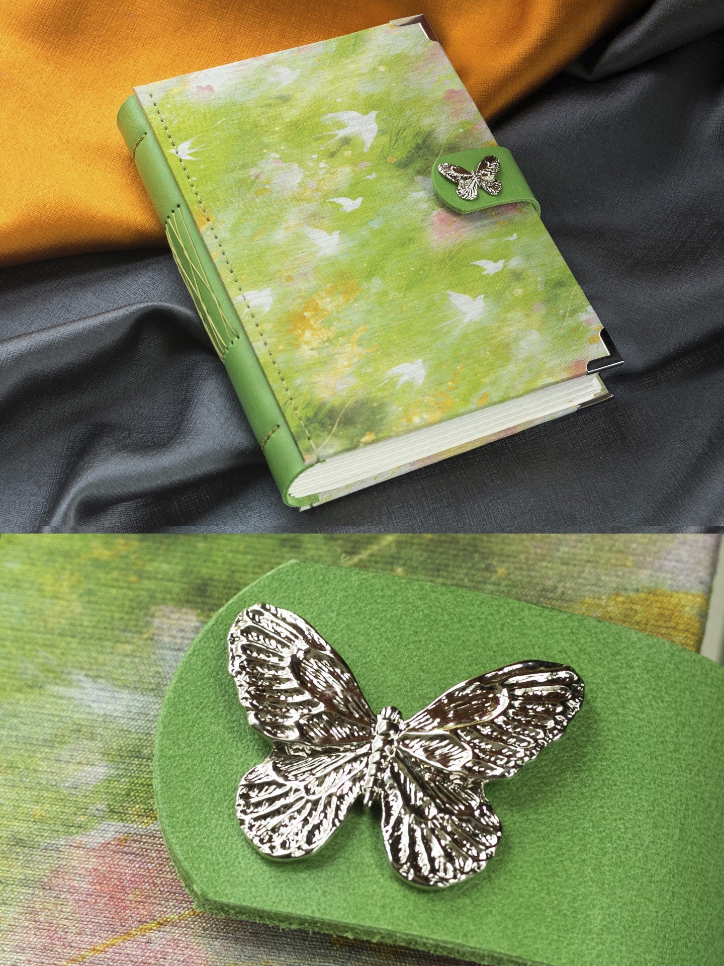 400-Page 120gsm Blank Notebook with Metallic Butterfly Clasp