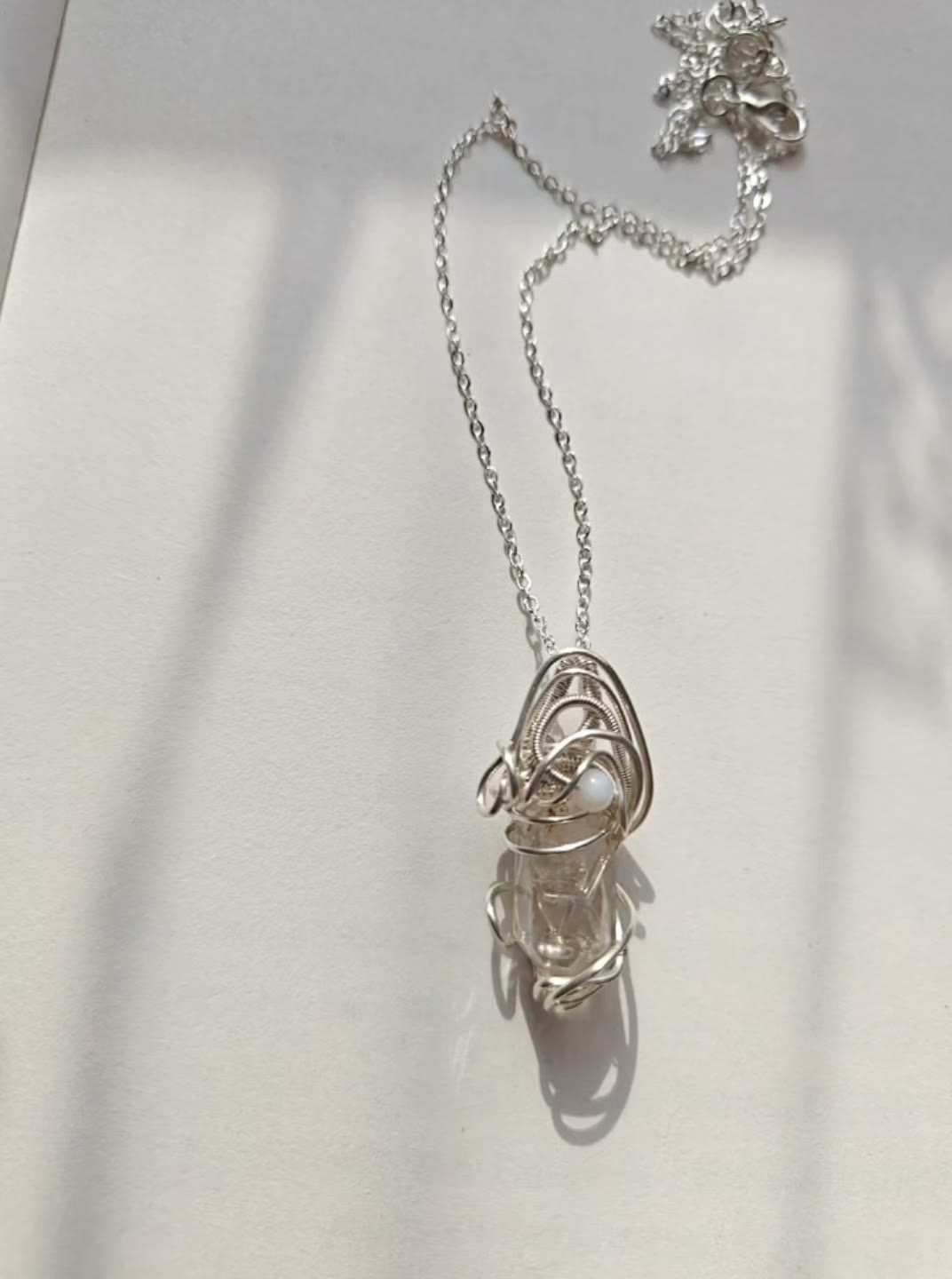 Handcrafted Wire Wrapped Red Skeleton Quartz Necklace