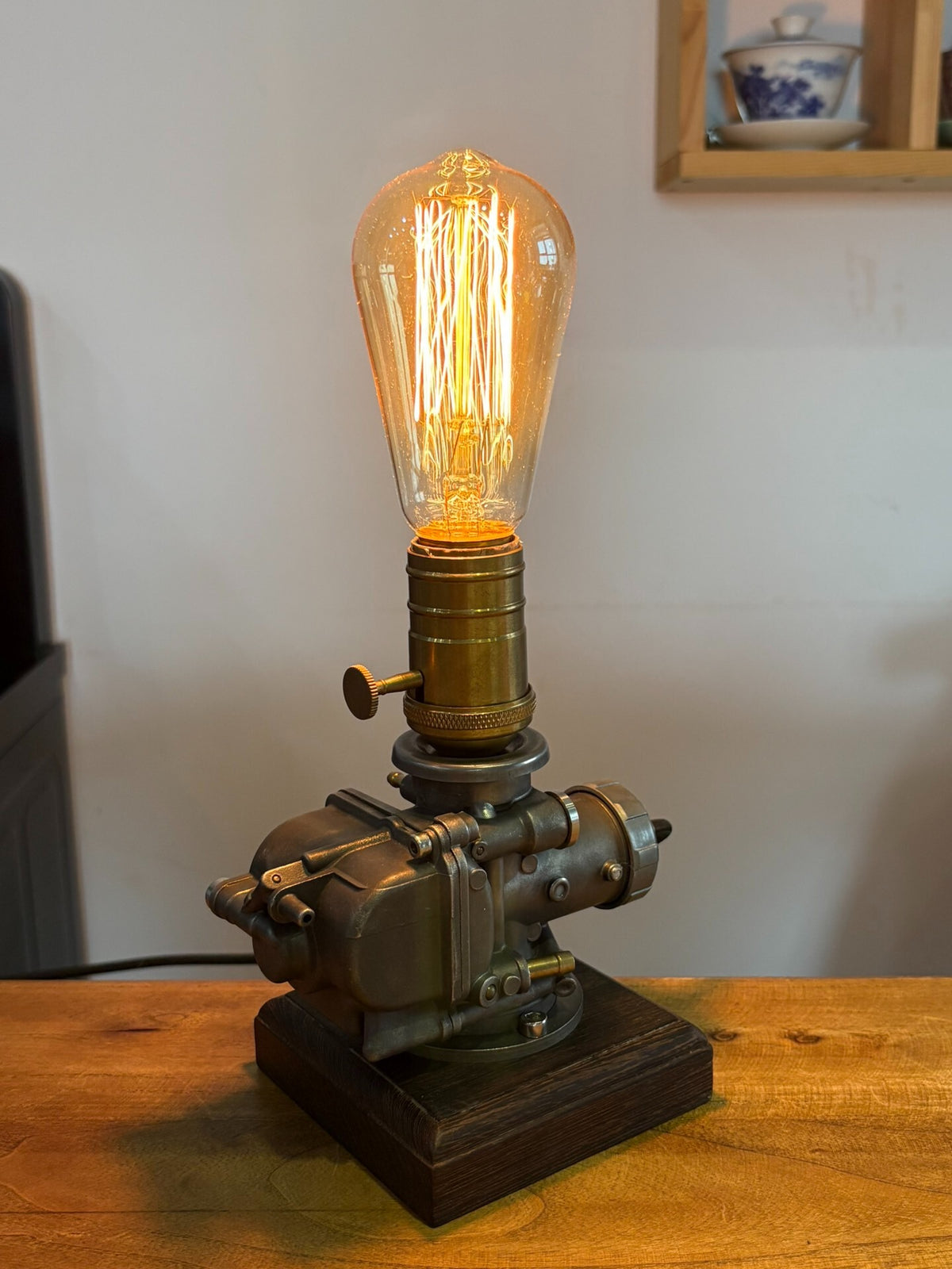Motorcycle Carburetor Table Lamp