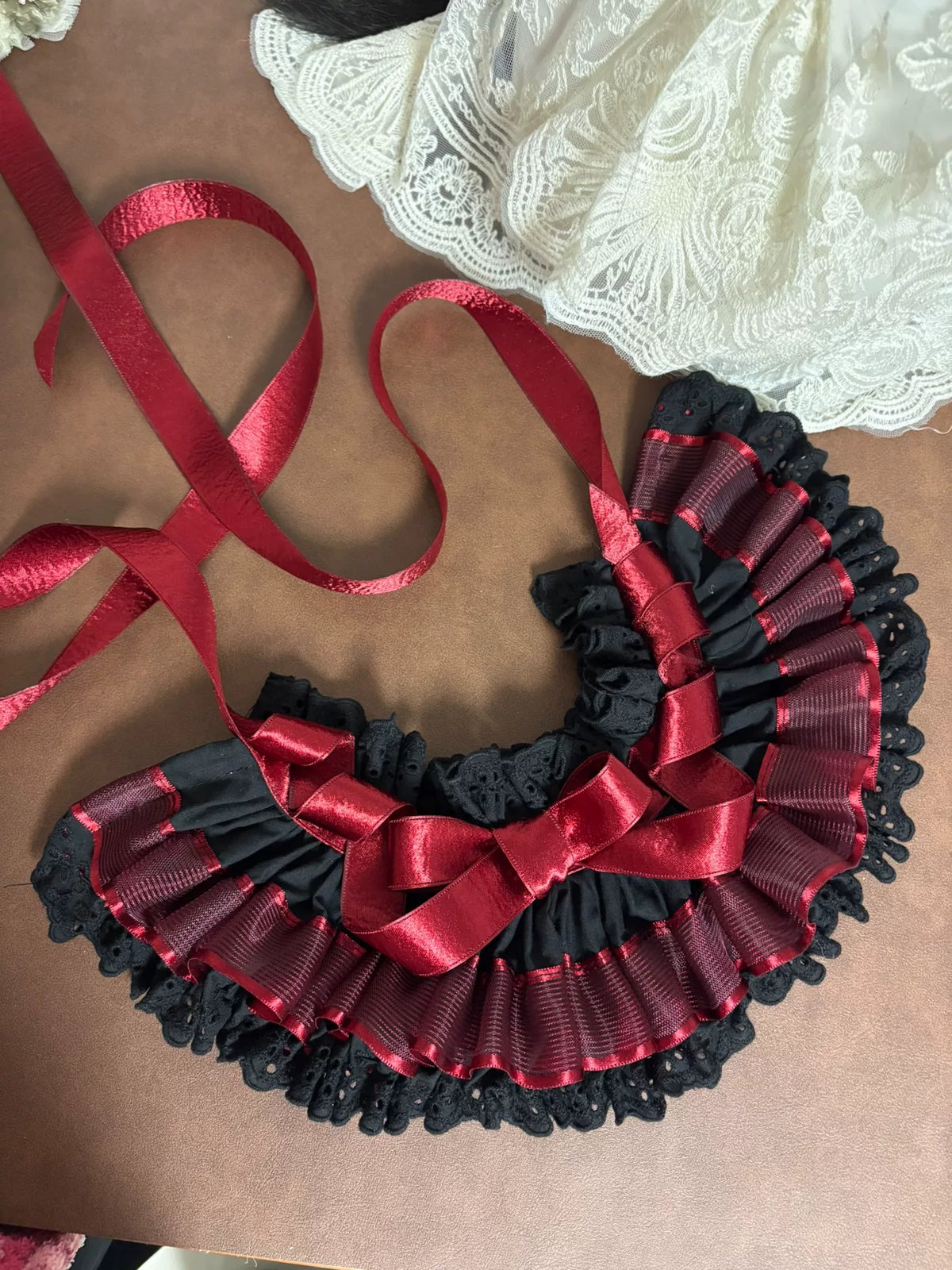 Black Red Dual Use Lolita Bonnet Headband