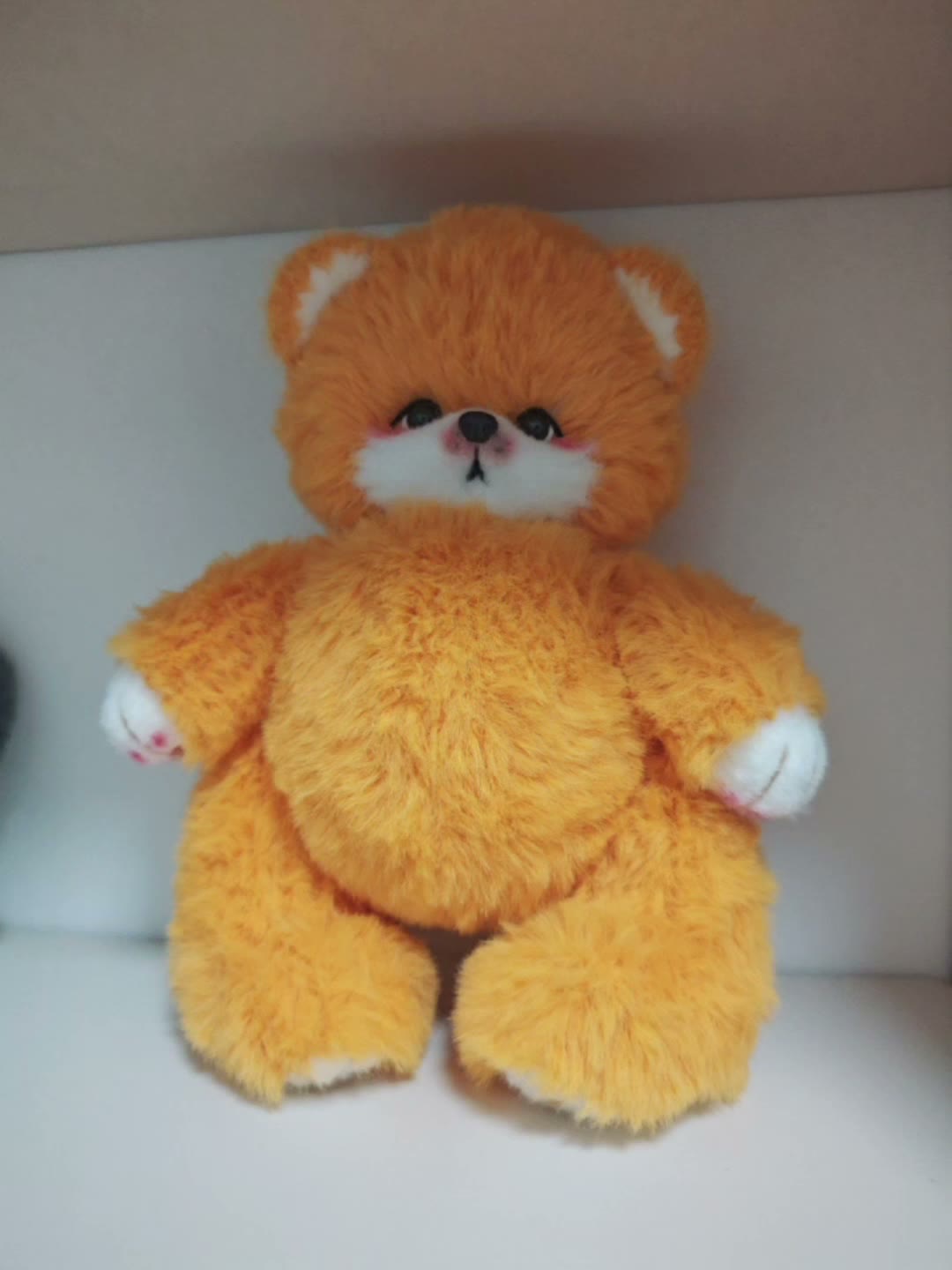 Orange Knitted Bear Plush 22cm