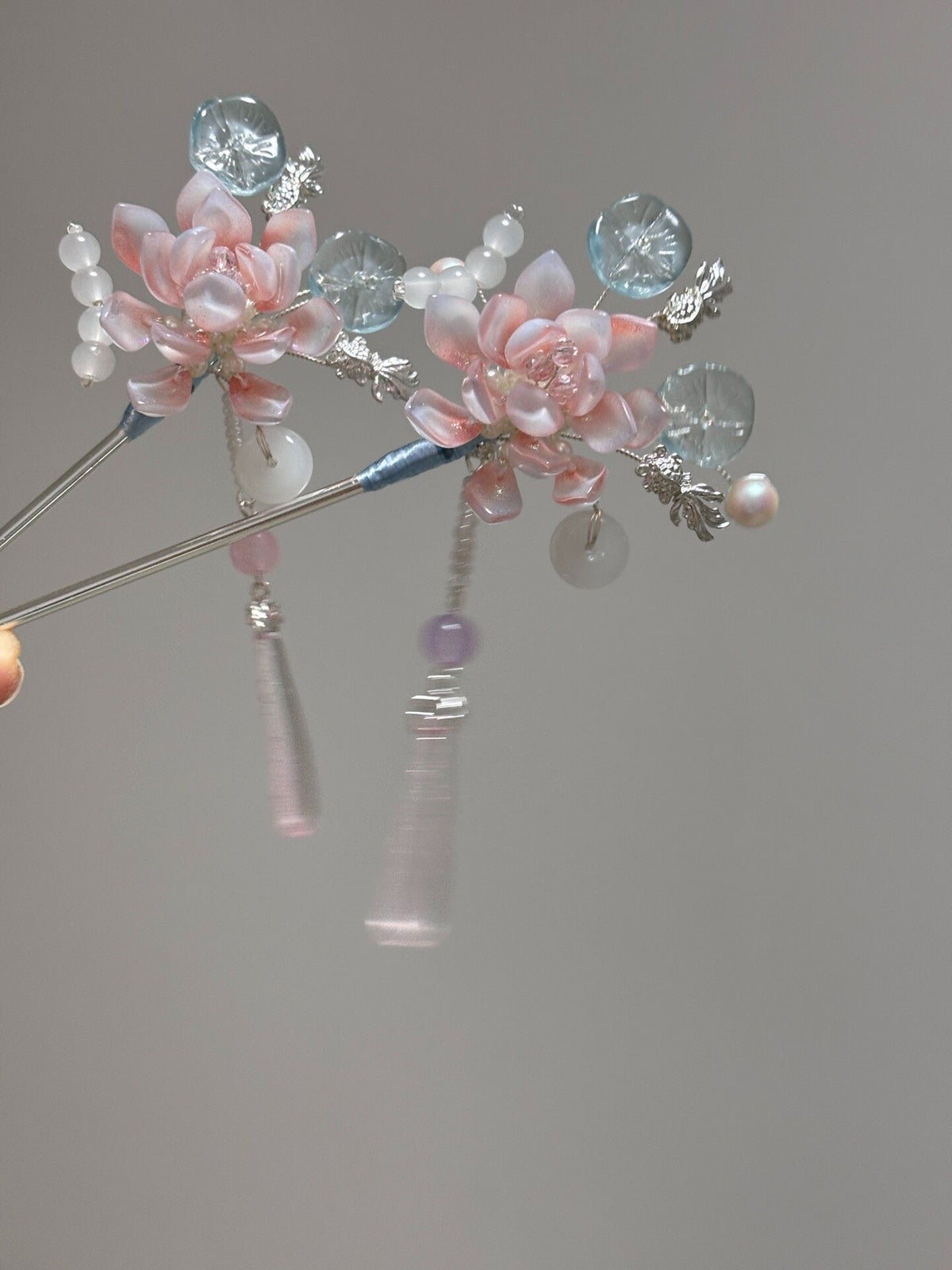 Liuli Glass Flower Hairpin
