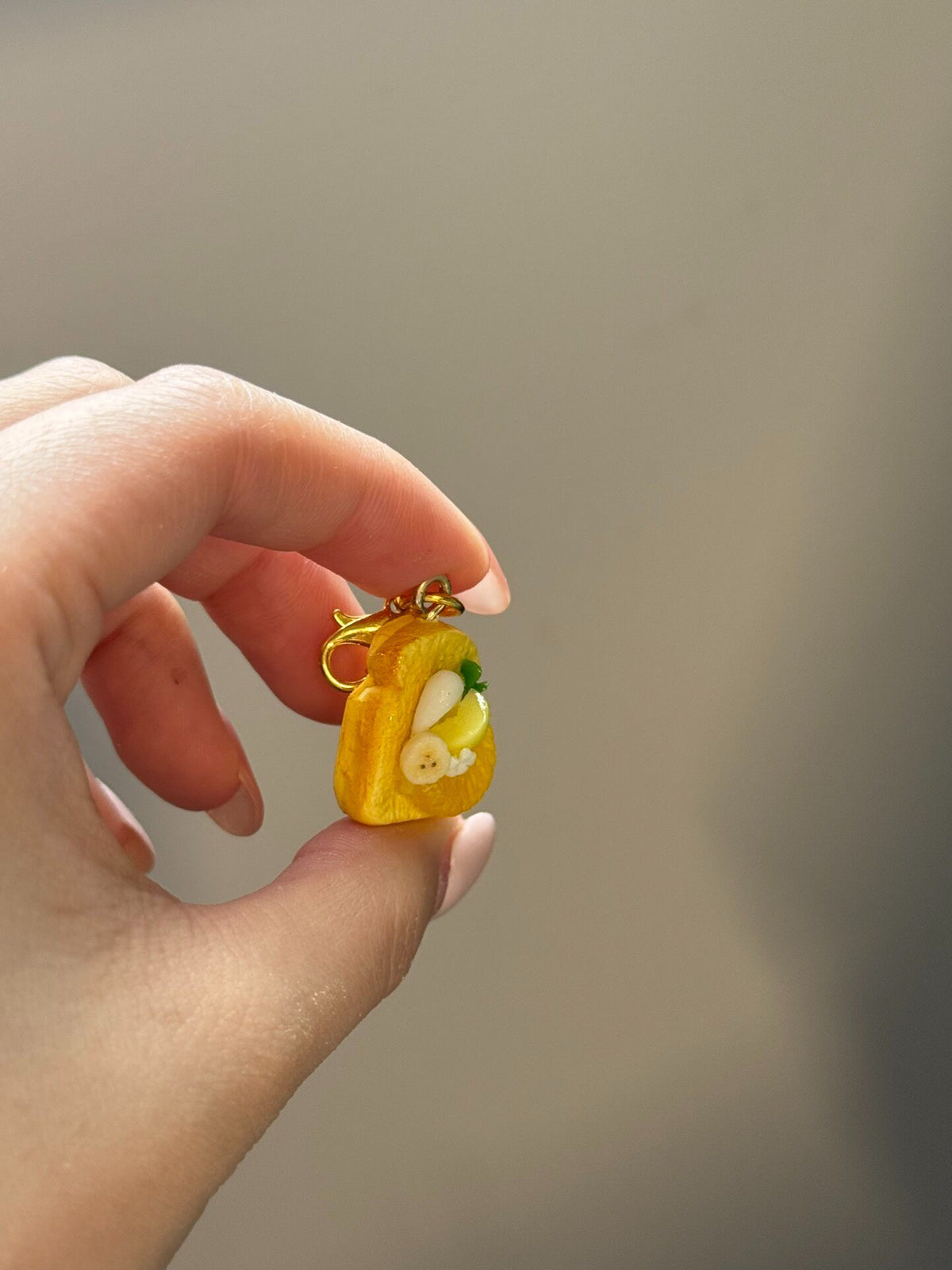 Handmade Clay Orange Toast Charm