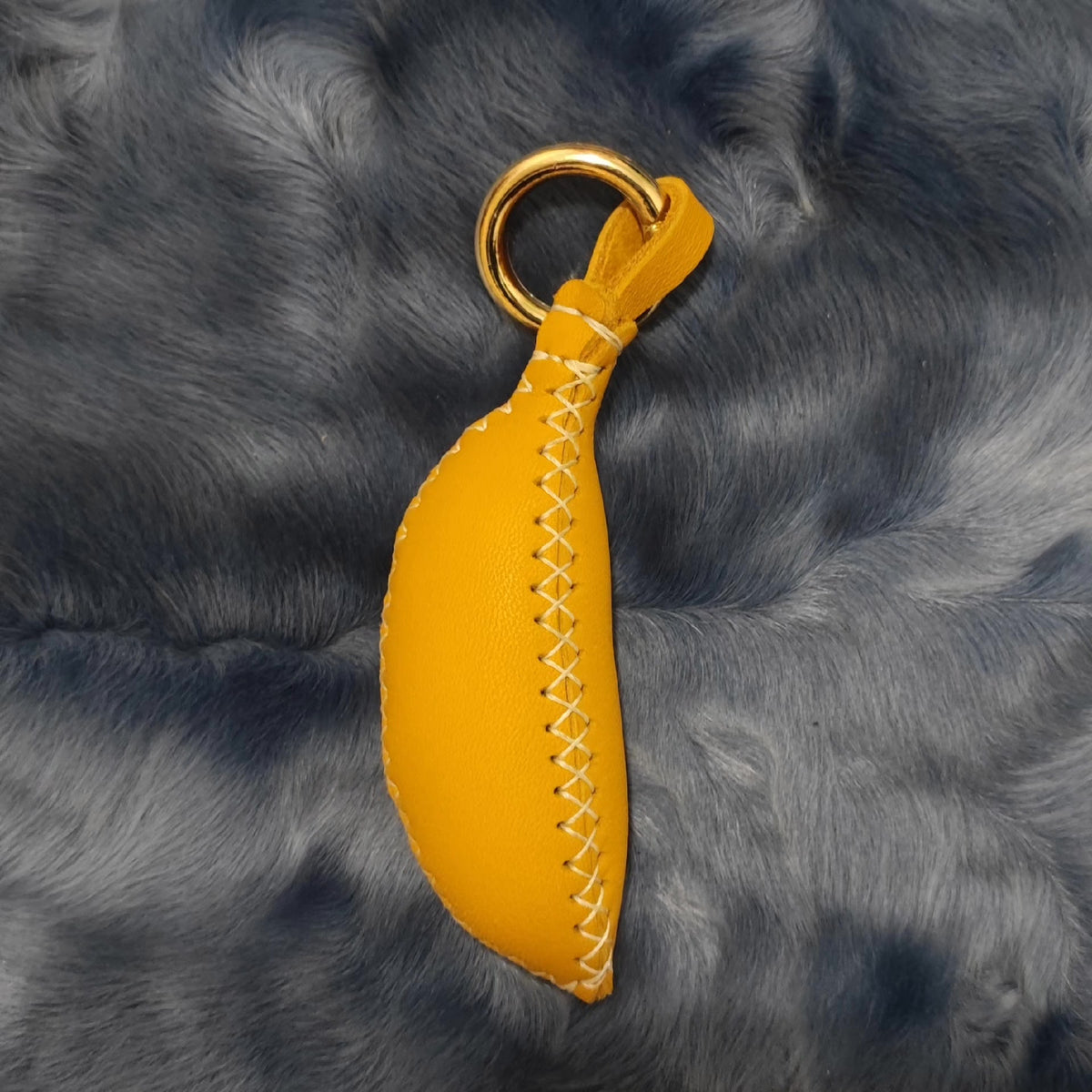 Handcrafted Leather Banana Bag Charm Keychain