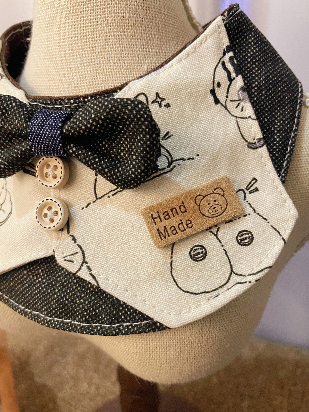 Handmade Pet Bib with Bow Tie