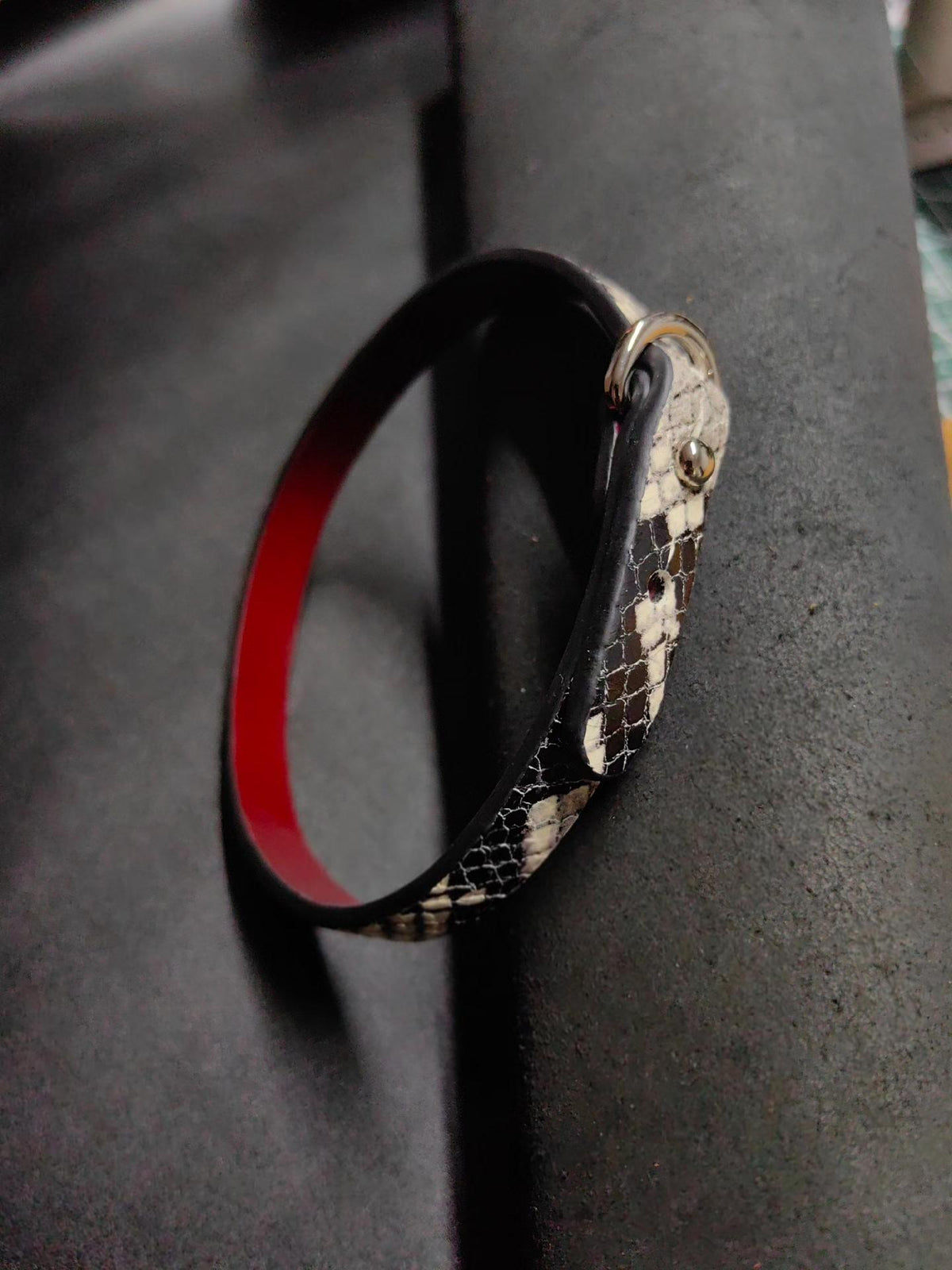 Handcrafted Snakeskin Leather Choker Necklace Bracelet