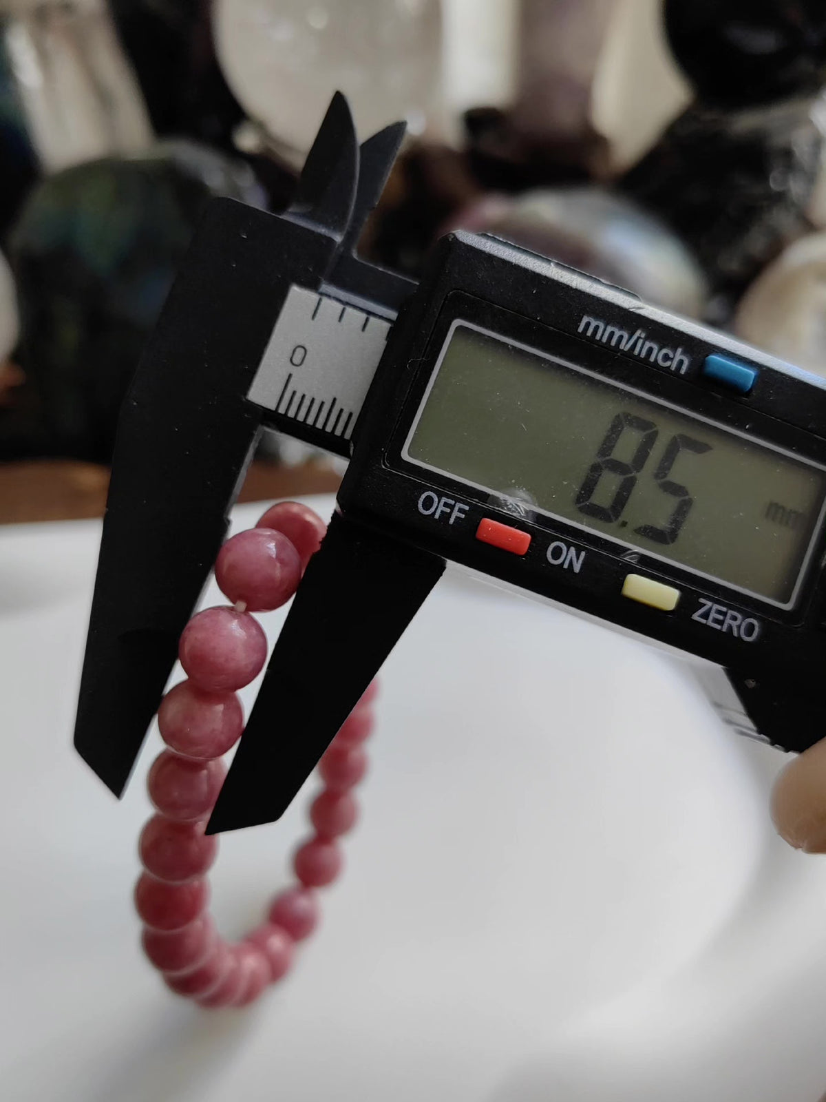 Rhodonite Beaded Bracelet 8.5mm