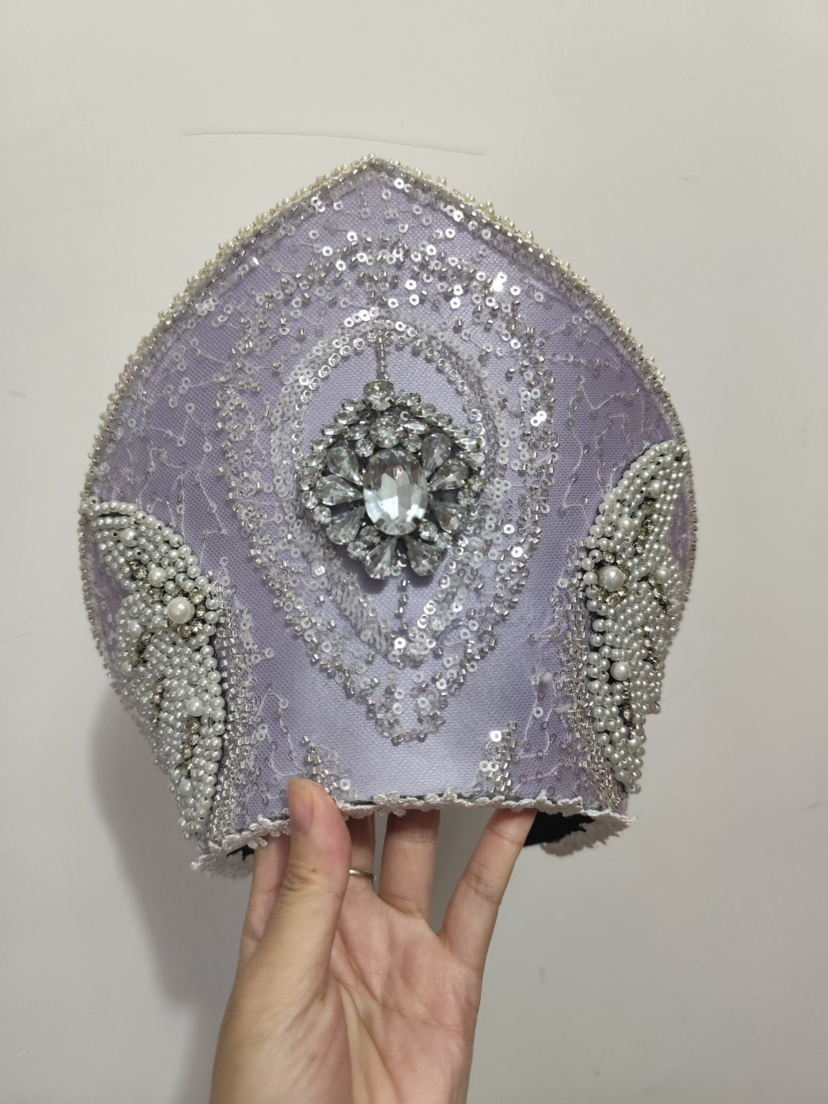 Lavendel Kokoshnik Lolita-krona med strass