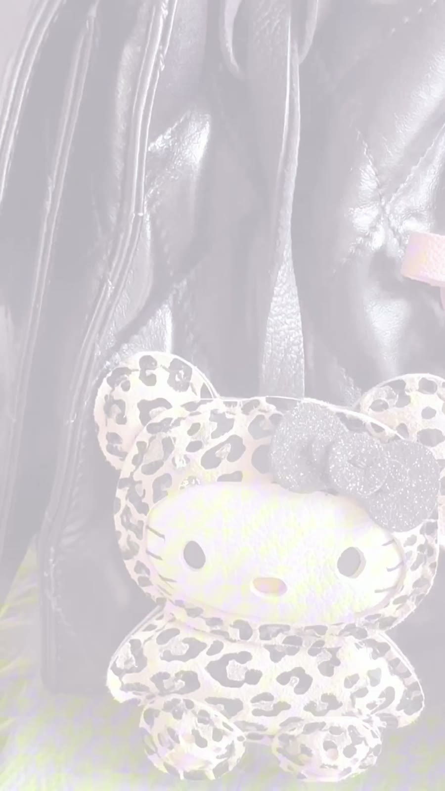 Hello Kitty Pink Leopard Leather Charm