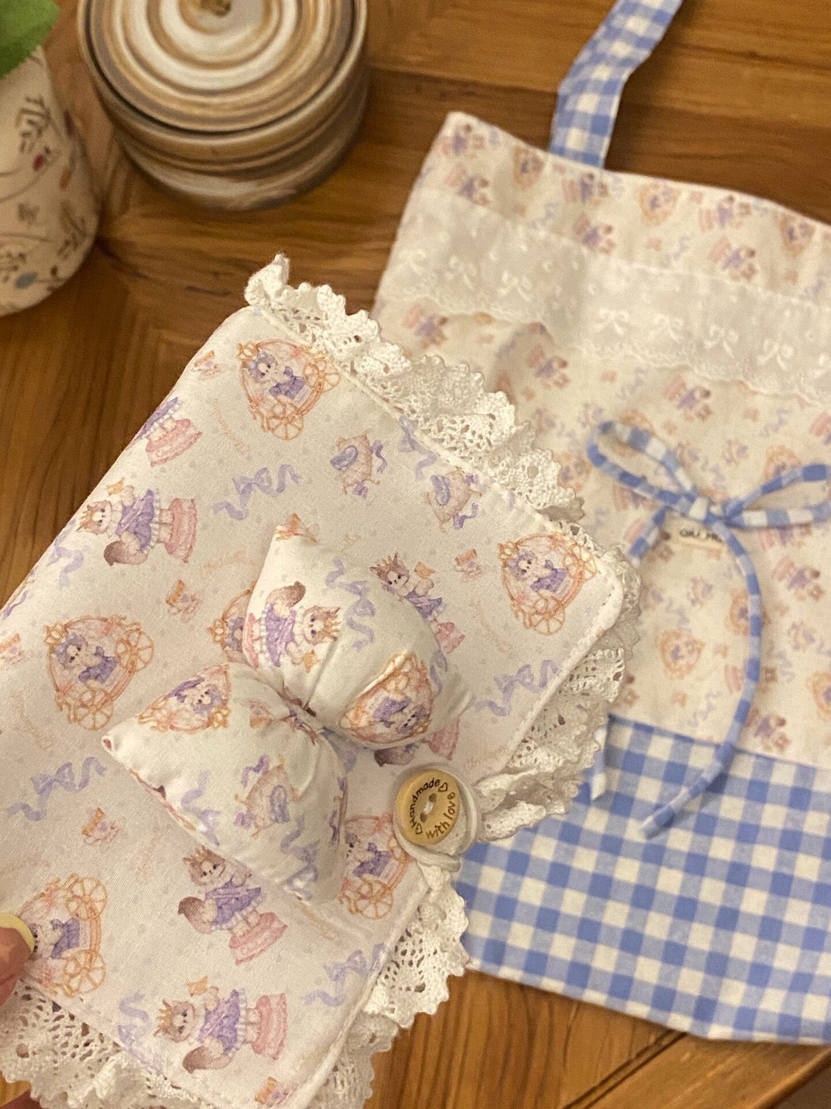 Handmade Jewelry Pouch Pink Princess Ruffle