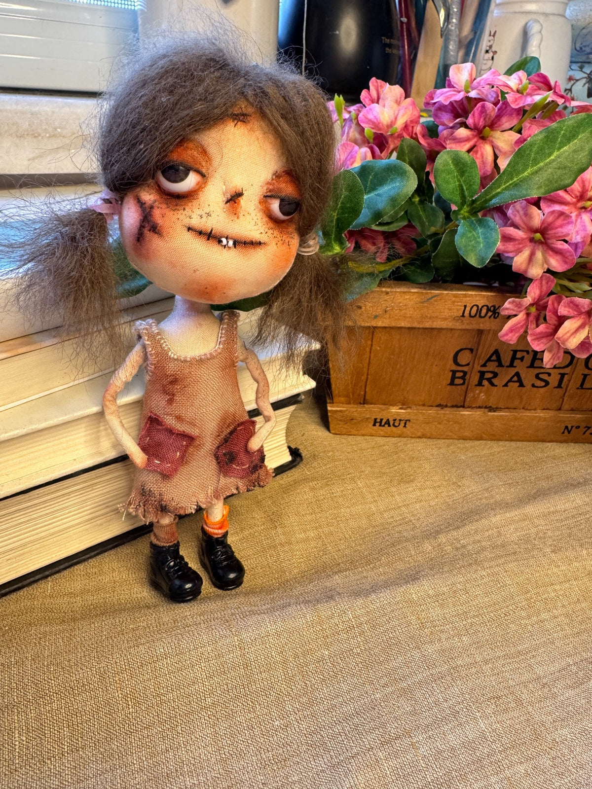 Handmade Fabric Doll Keychain Pendant