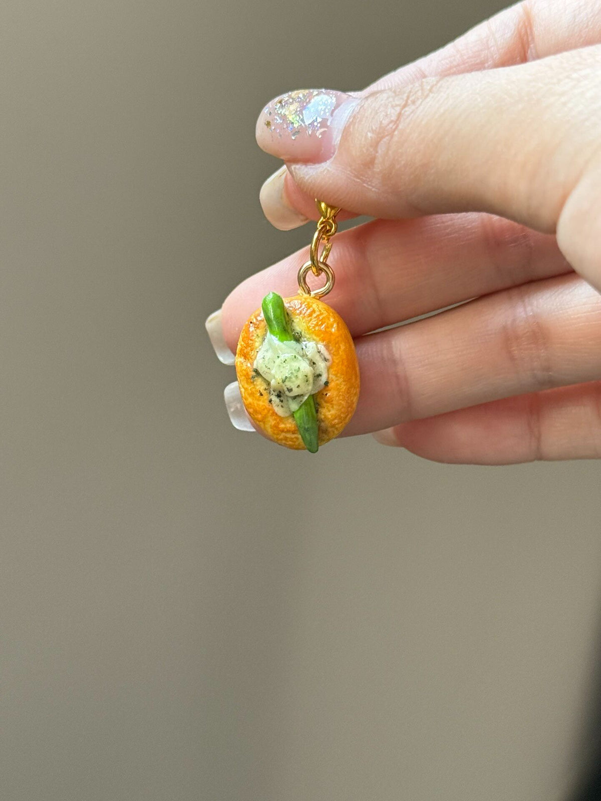 Miniature Cheese Asparagus Bread Clay Charm
