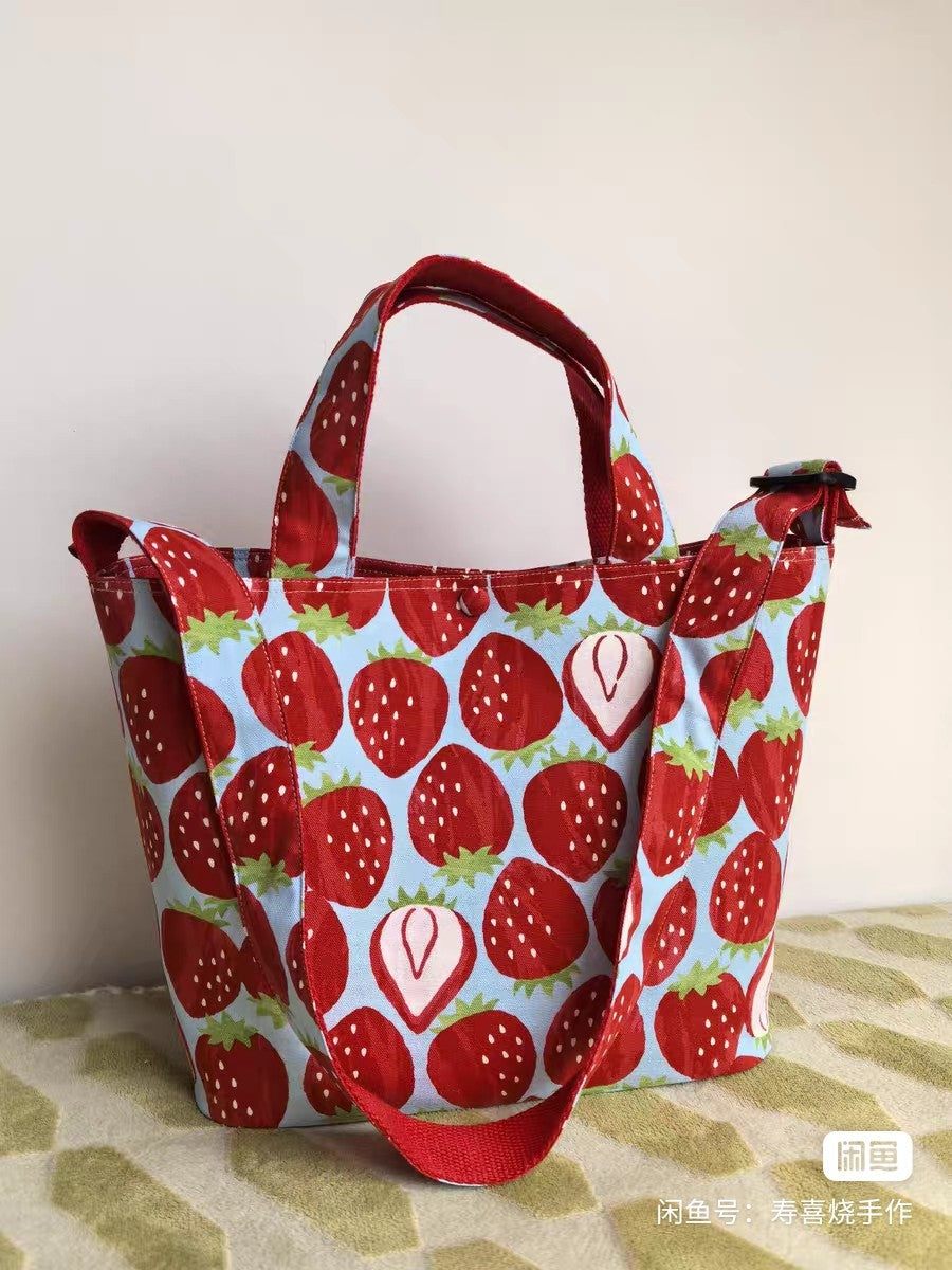 Strawberry Tote Bag with Coin Pouch
