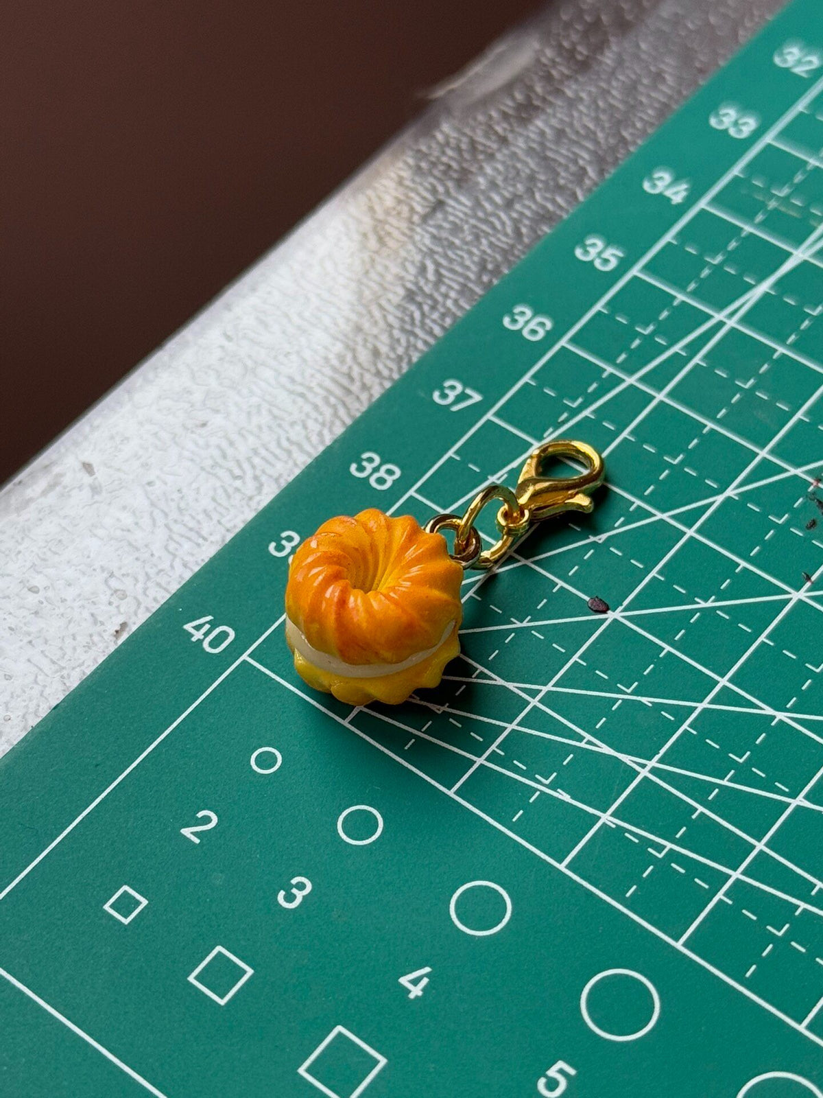 Miniature Filled Donut Clay Charm