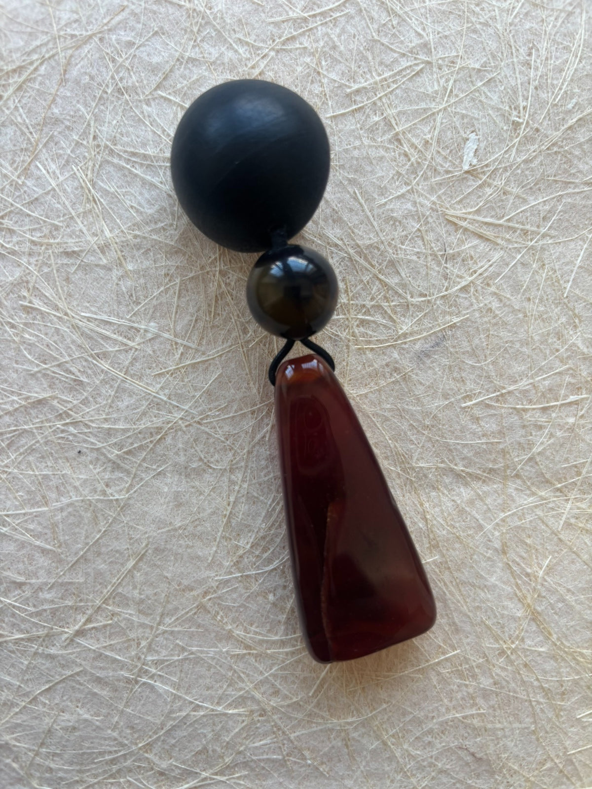 Red Agate Ebony Drop Earrings