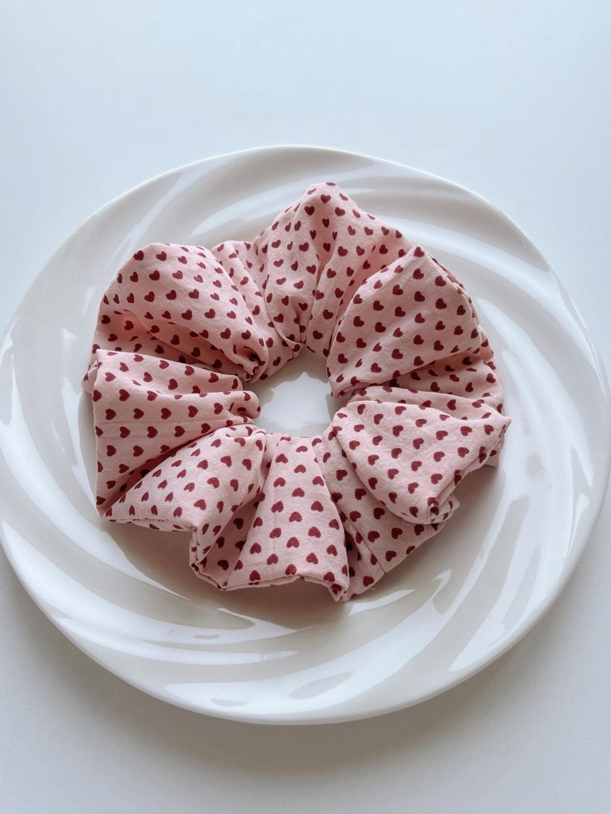 Berry Heart Print Fabric Scrunchie