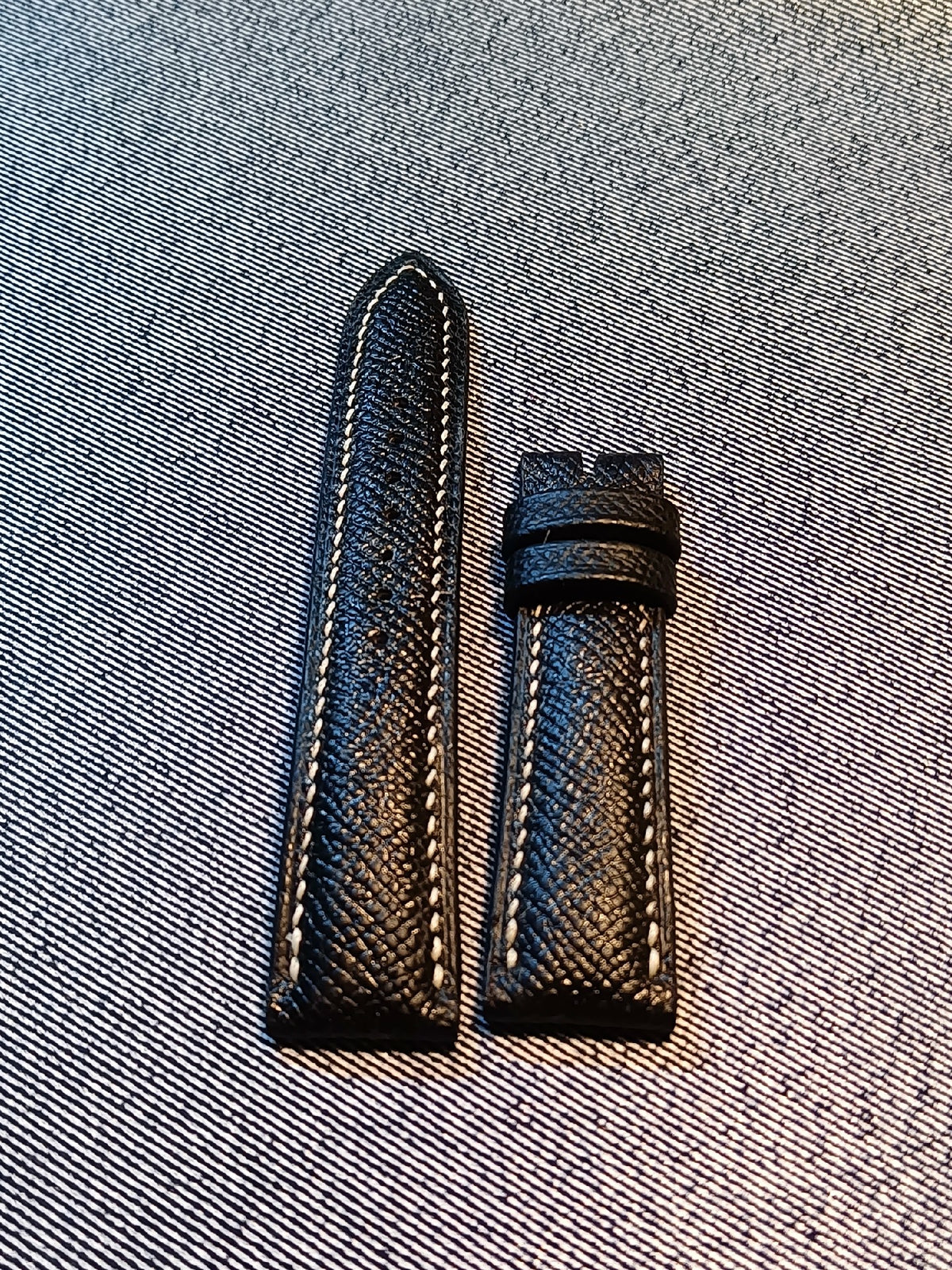 Handmade Black Epsom Leather Watch Strap