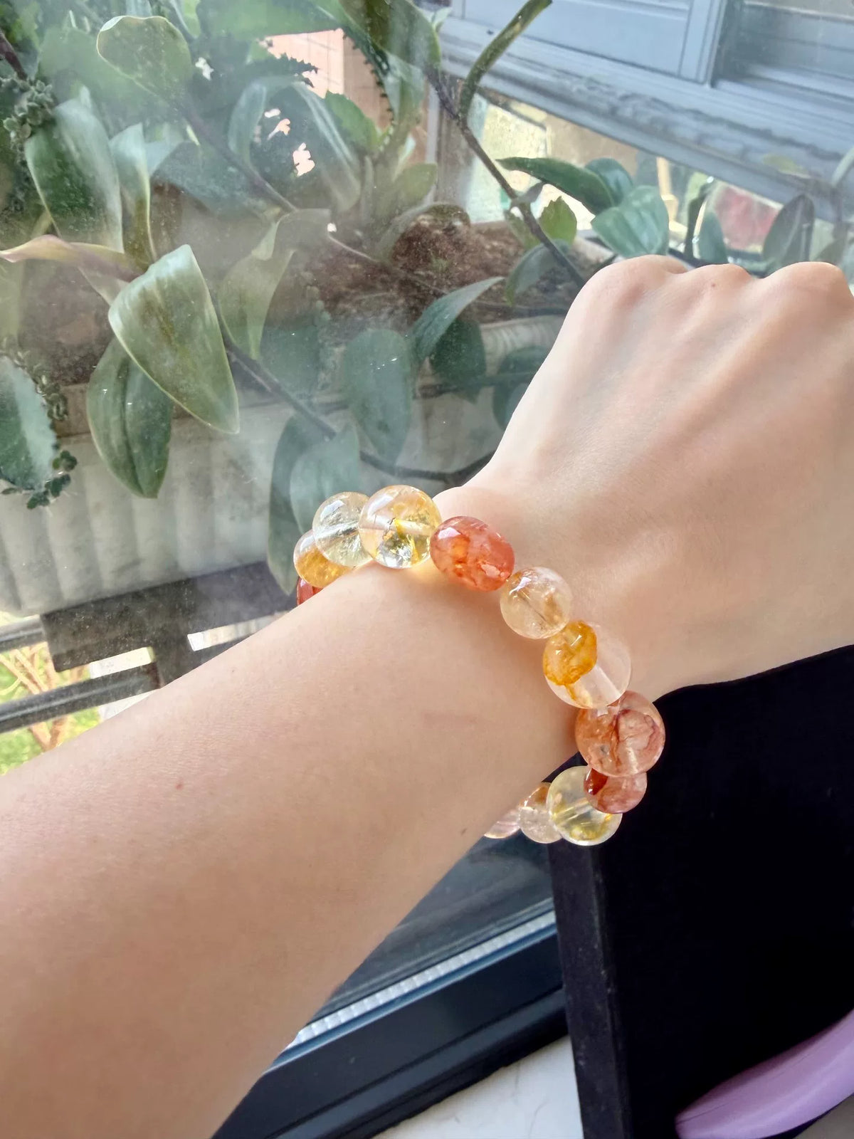 Bracciale a perline multipietra giallo