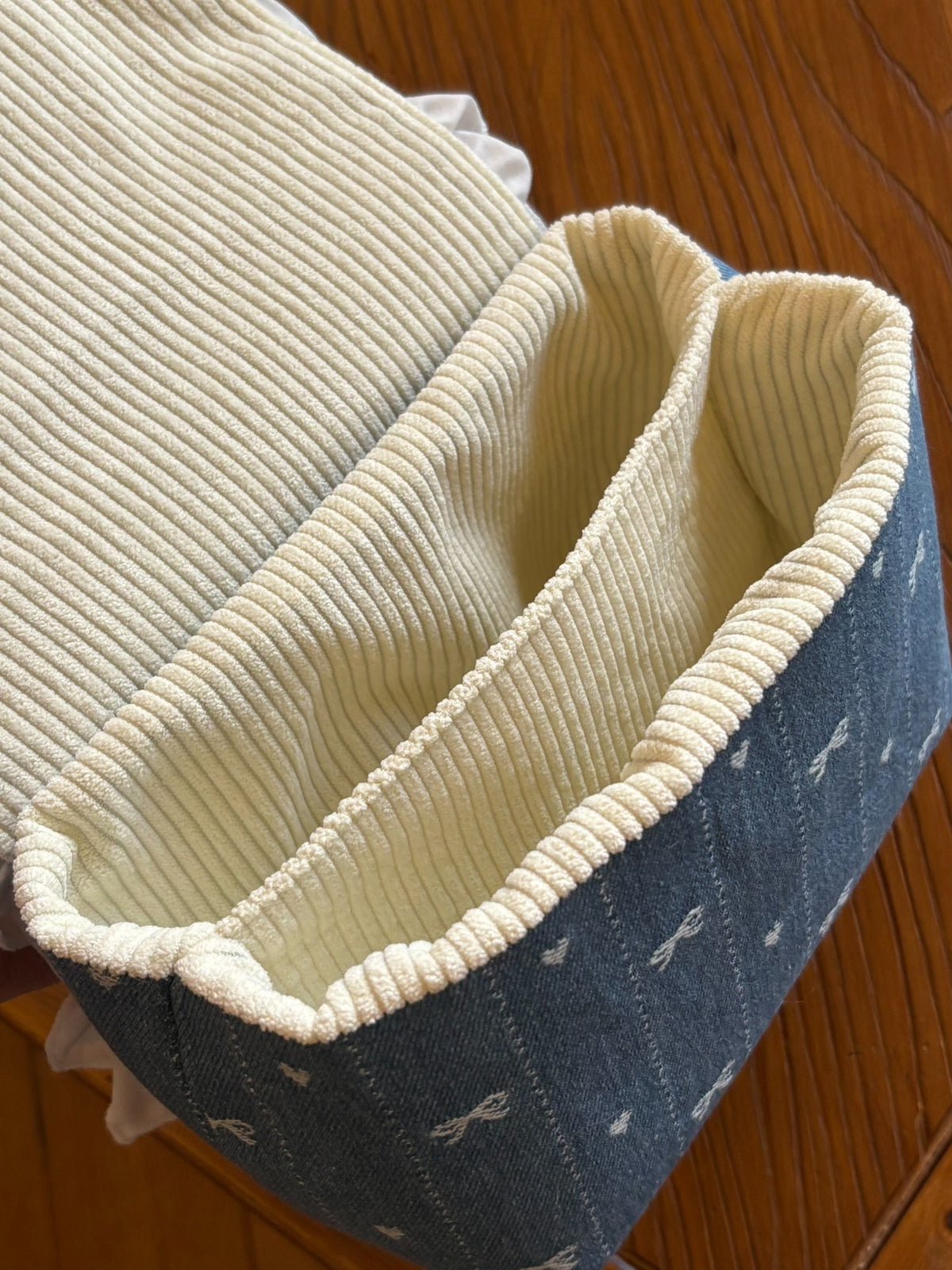 Handmade Denim Bow Heart Storage Bag