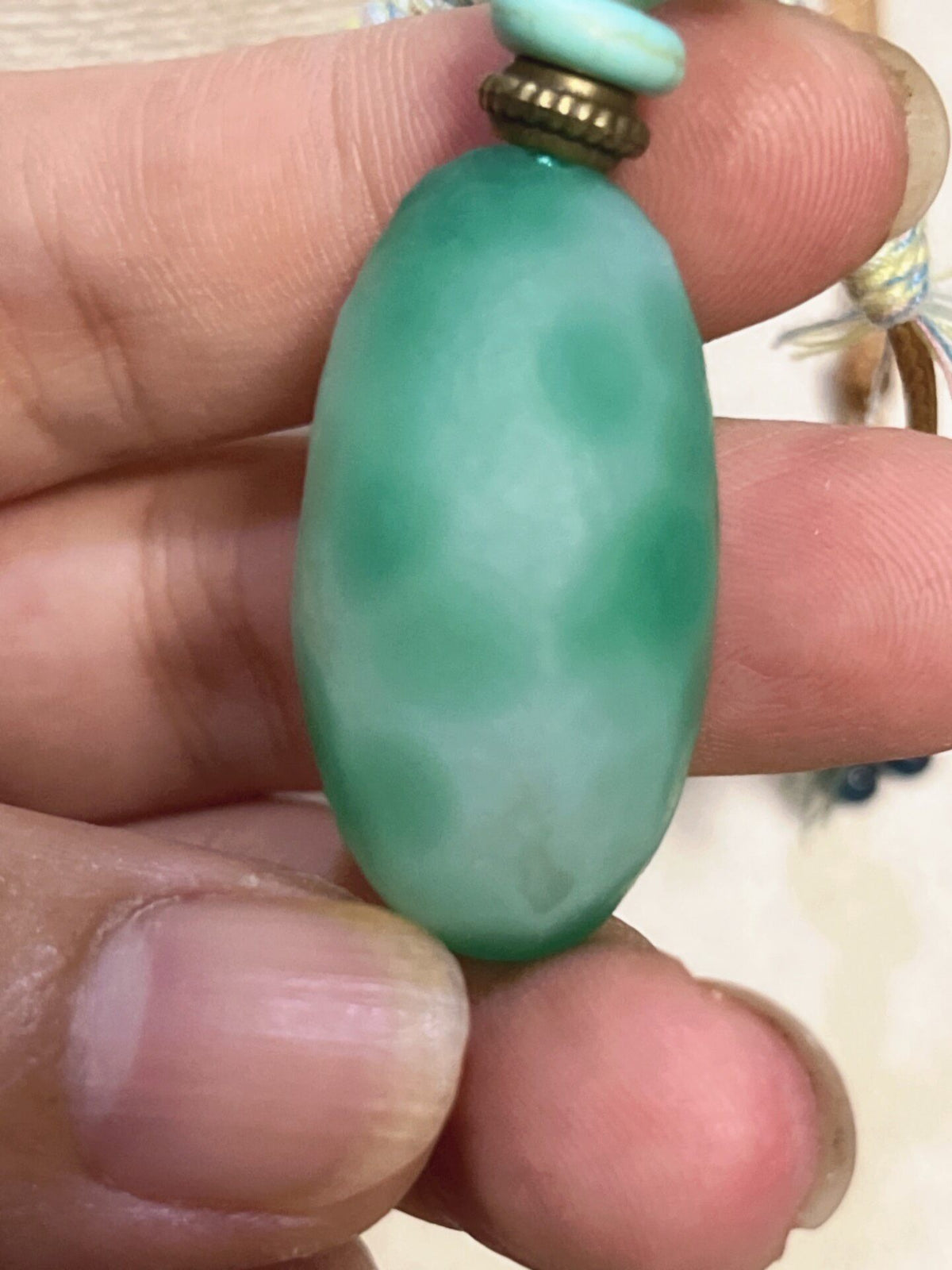 Handcrafted Flower Eye Agate Pendant Necklace