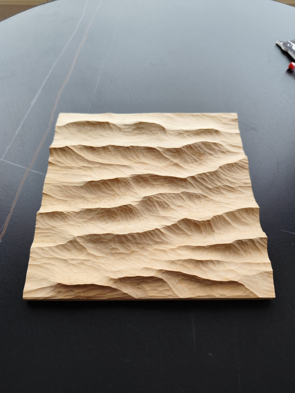 Handcrafted Linden Wood Wave Carving 20cm