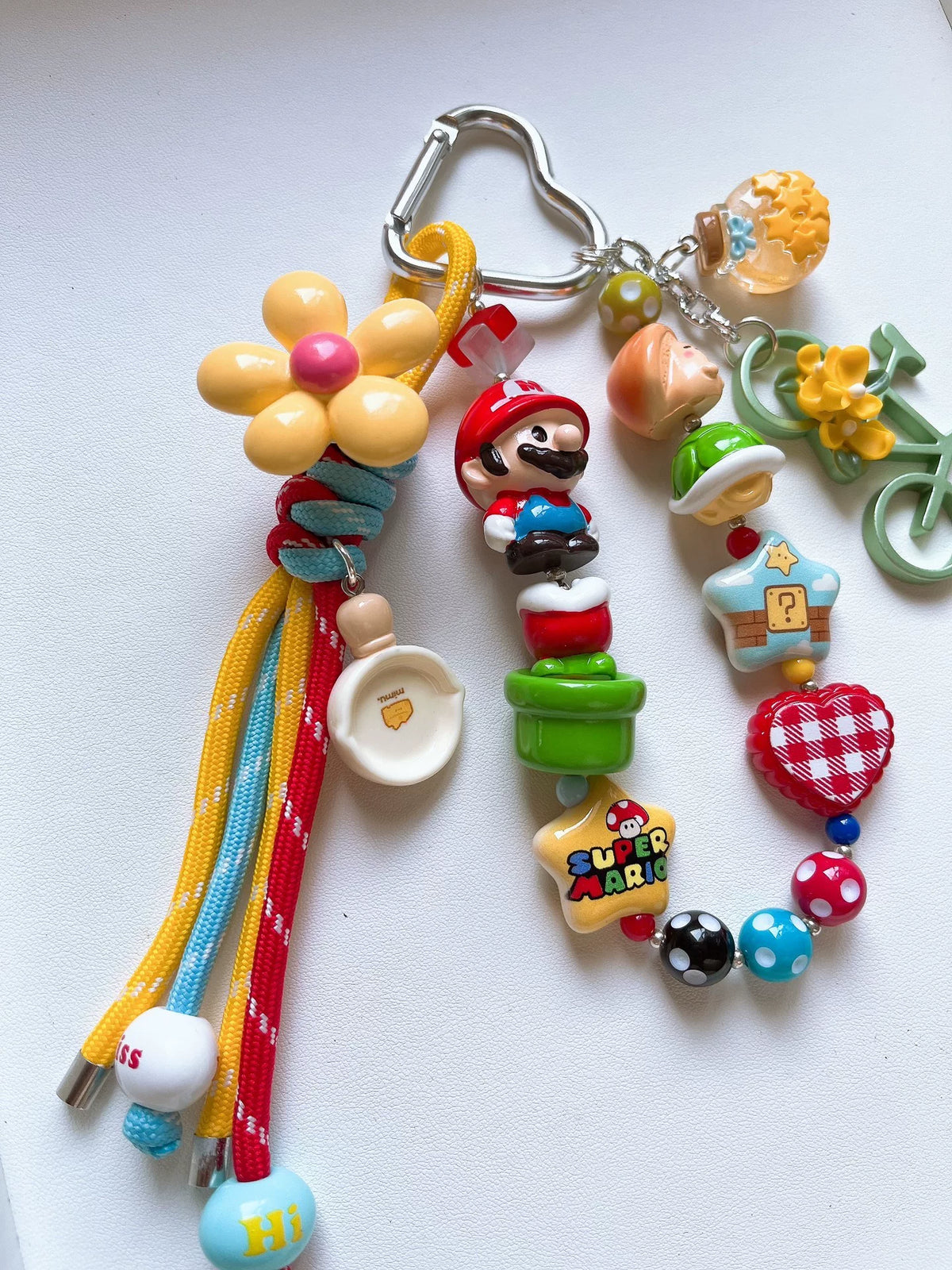 Mario Figurine Beaded Keychain Charm